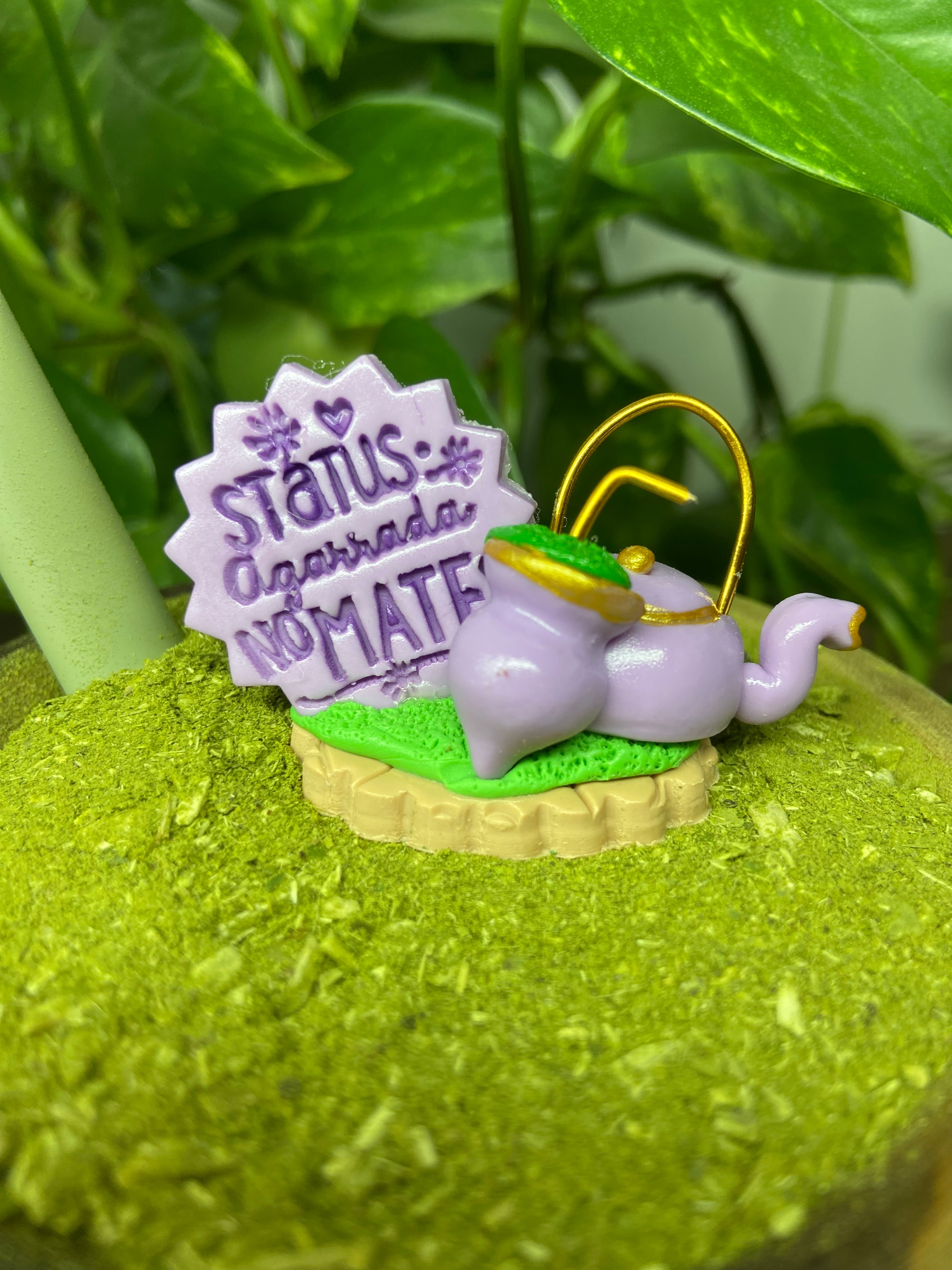 Status agarrada no Mate | enfeite de chimarrão