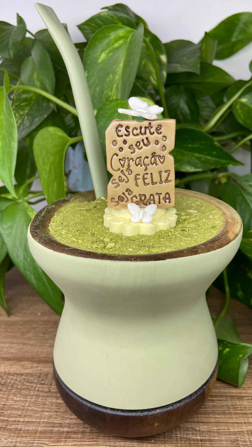 Escute seu coração | enfeite de chimarrão