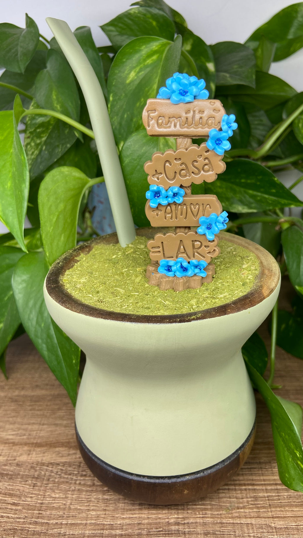 Plaquinha Familia + casa| enfeite de chimarrão