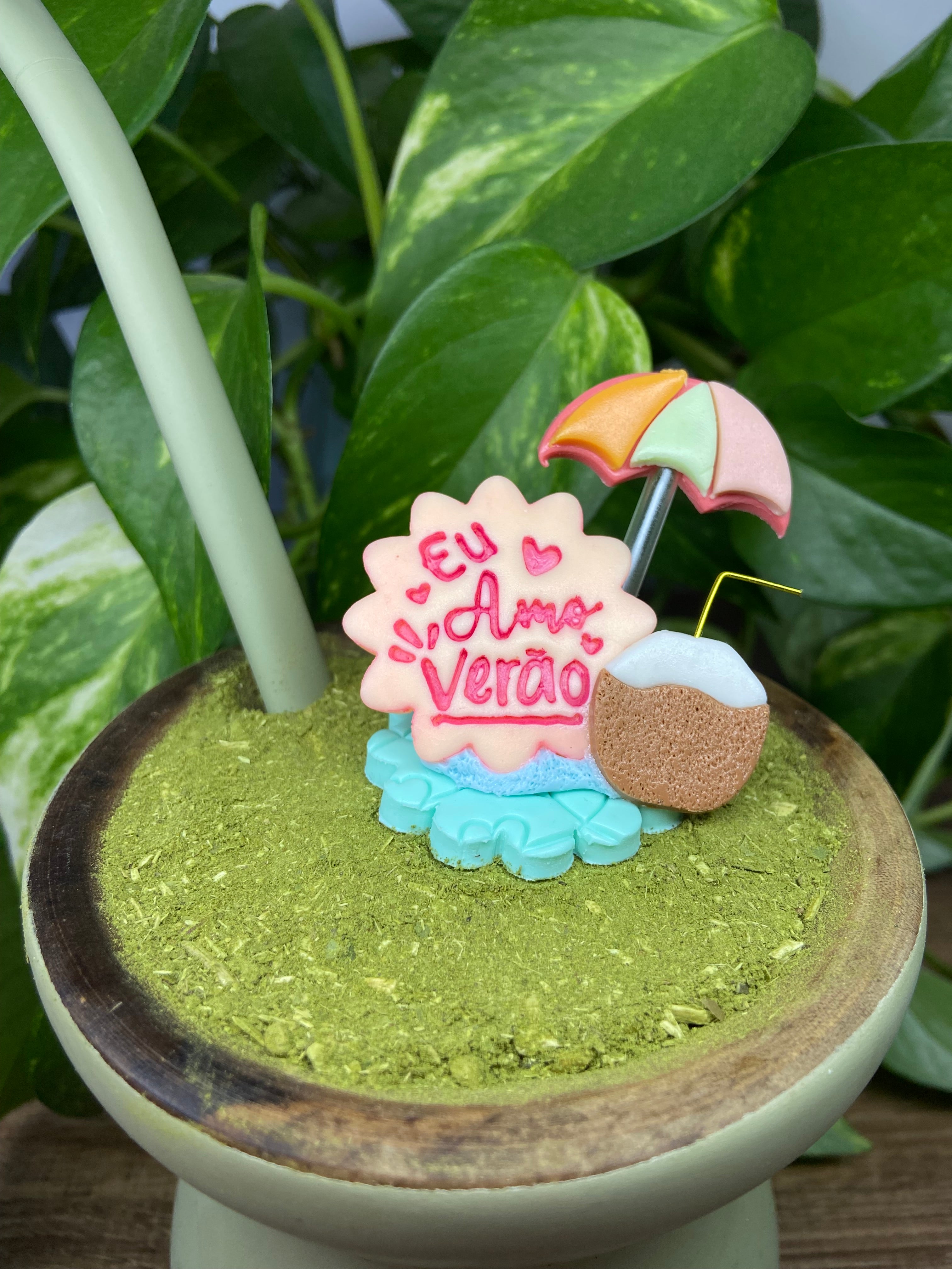 Eu Amo Verão| enfeite de chimarrão