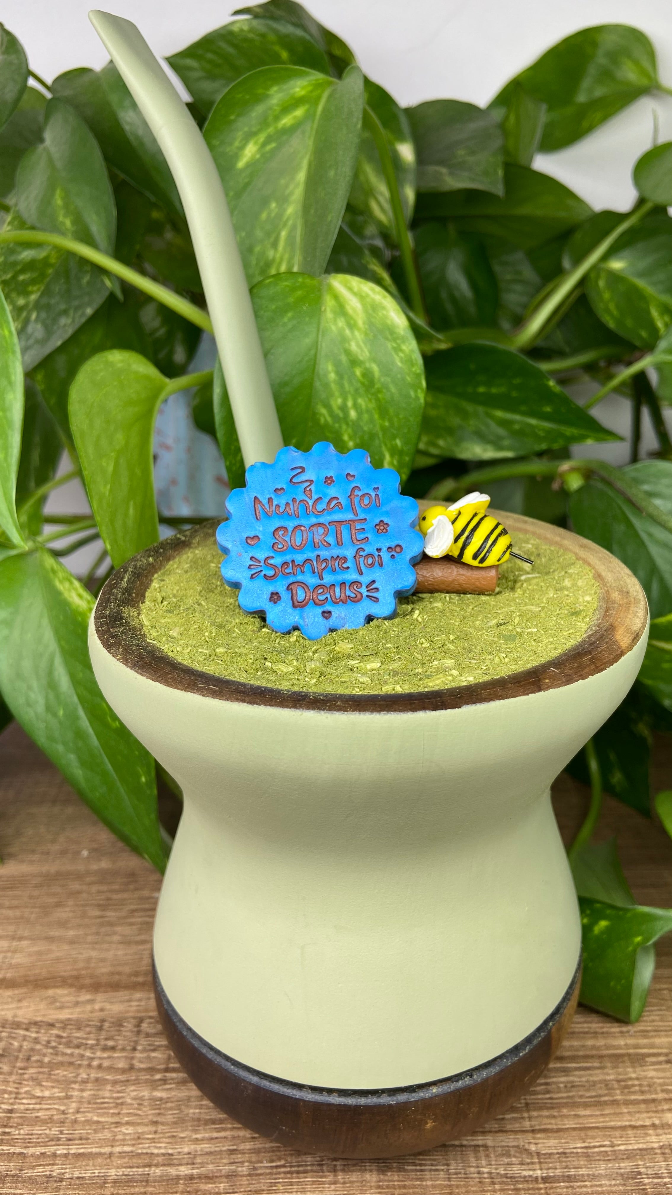 Nunca foi sorte sempre foi Deus| enfeite de chimarrão