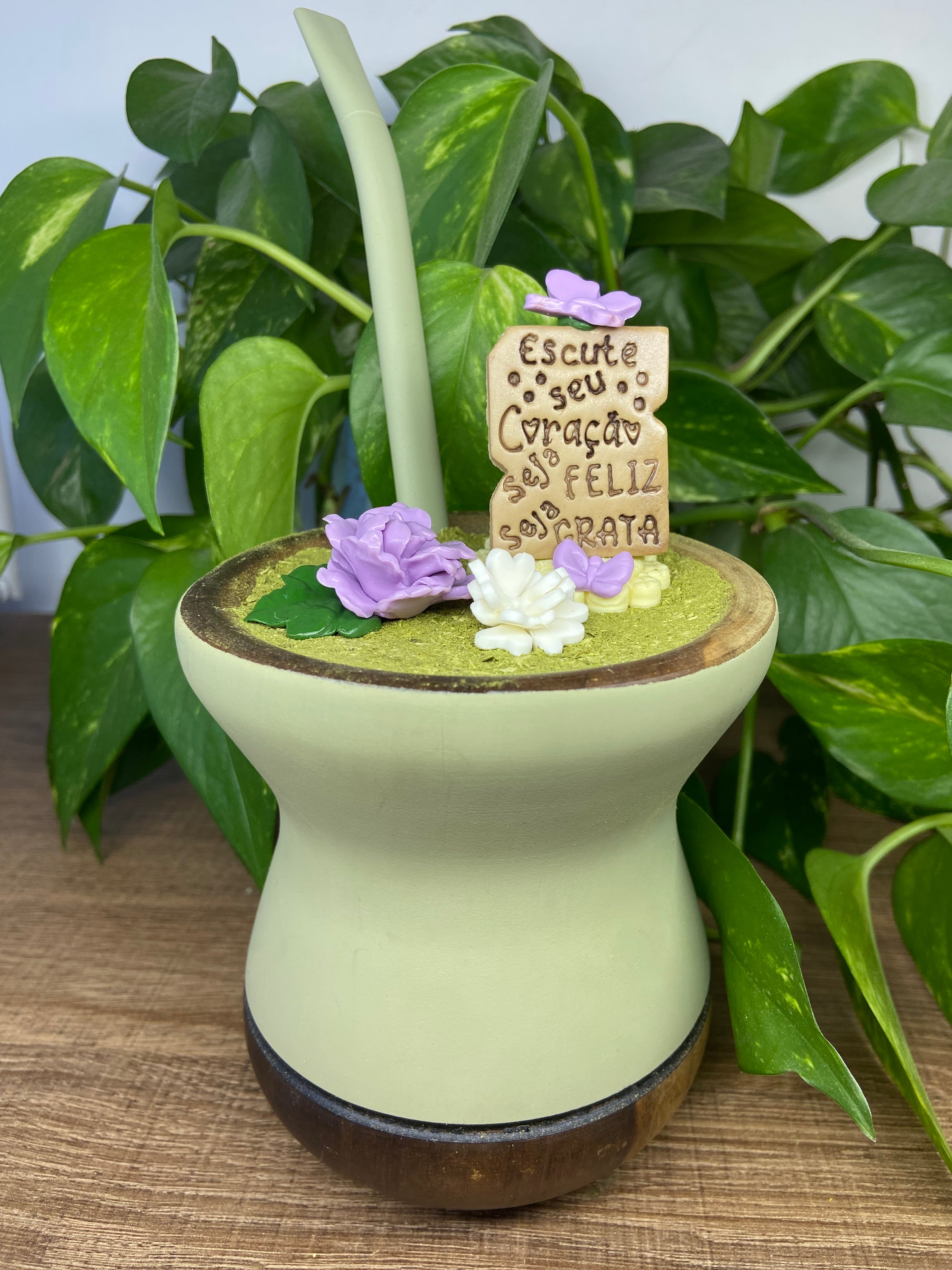 Kit escute seu coração | enfeite de chimarrão