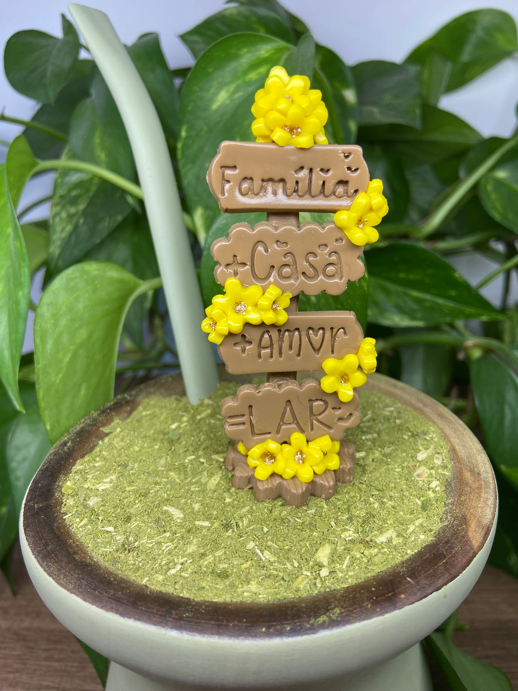 Plaquinha Familia + casa| enfeite de chimarrão