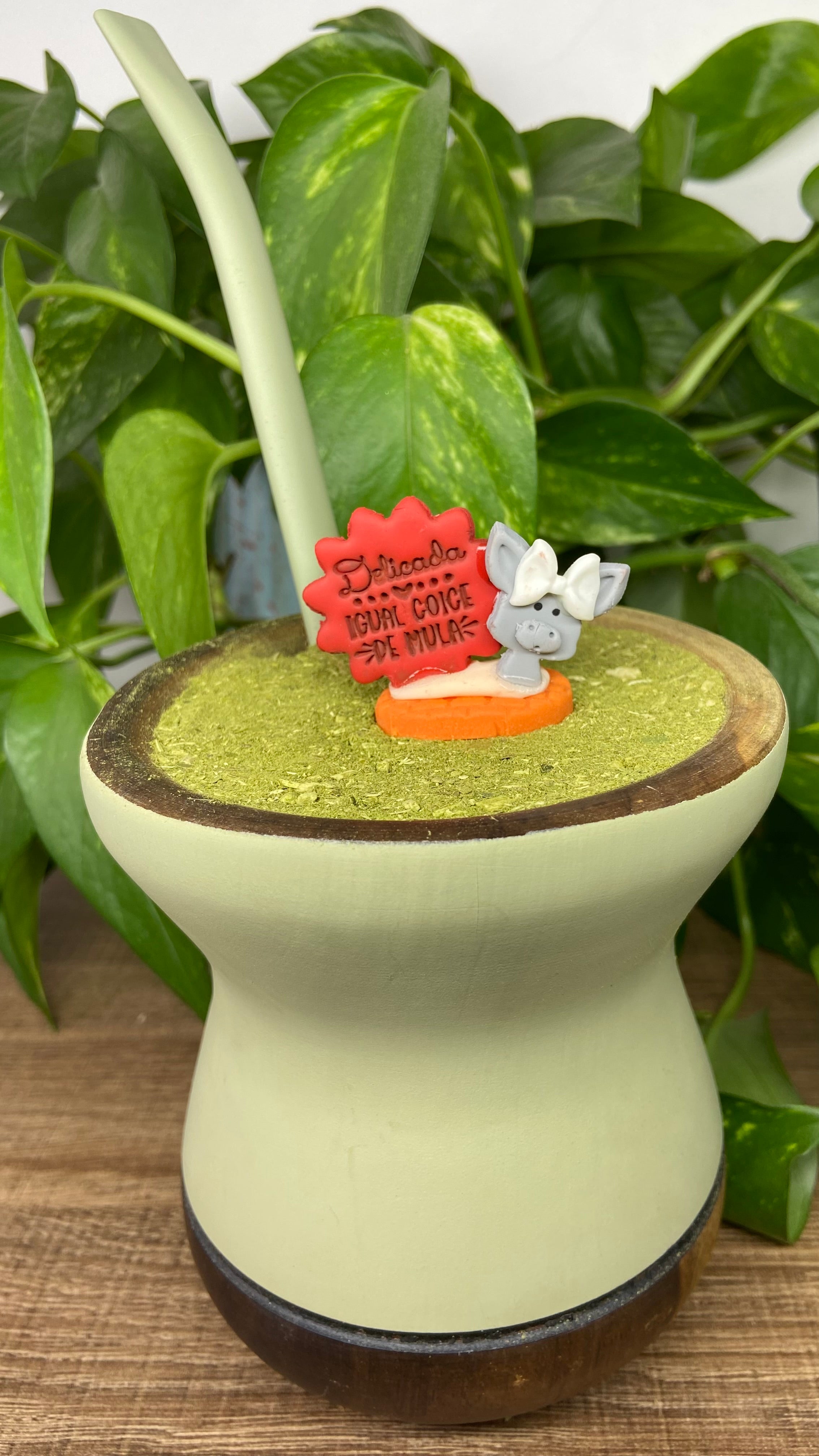 Delicada igual coice de mula| enfeite de chimarrão