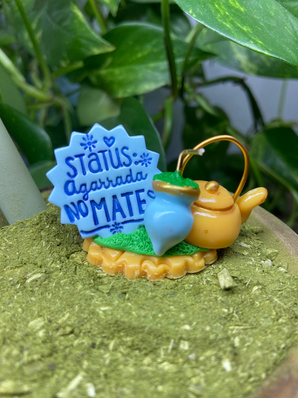 Status agarrada no Mate | enfeite de chimarrão