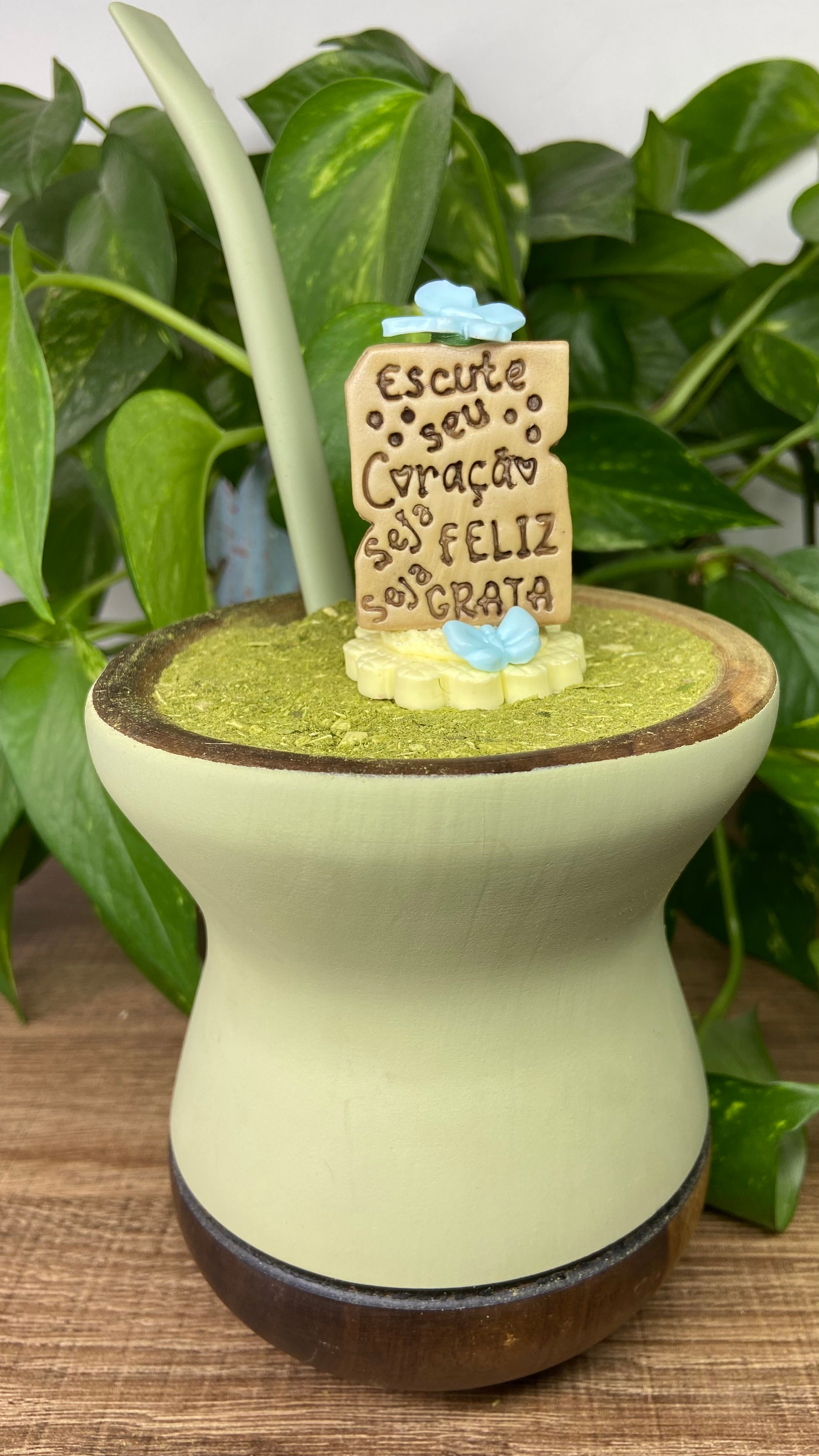 Escute seu coração | enfeite de chimarrão