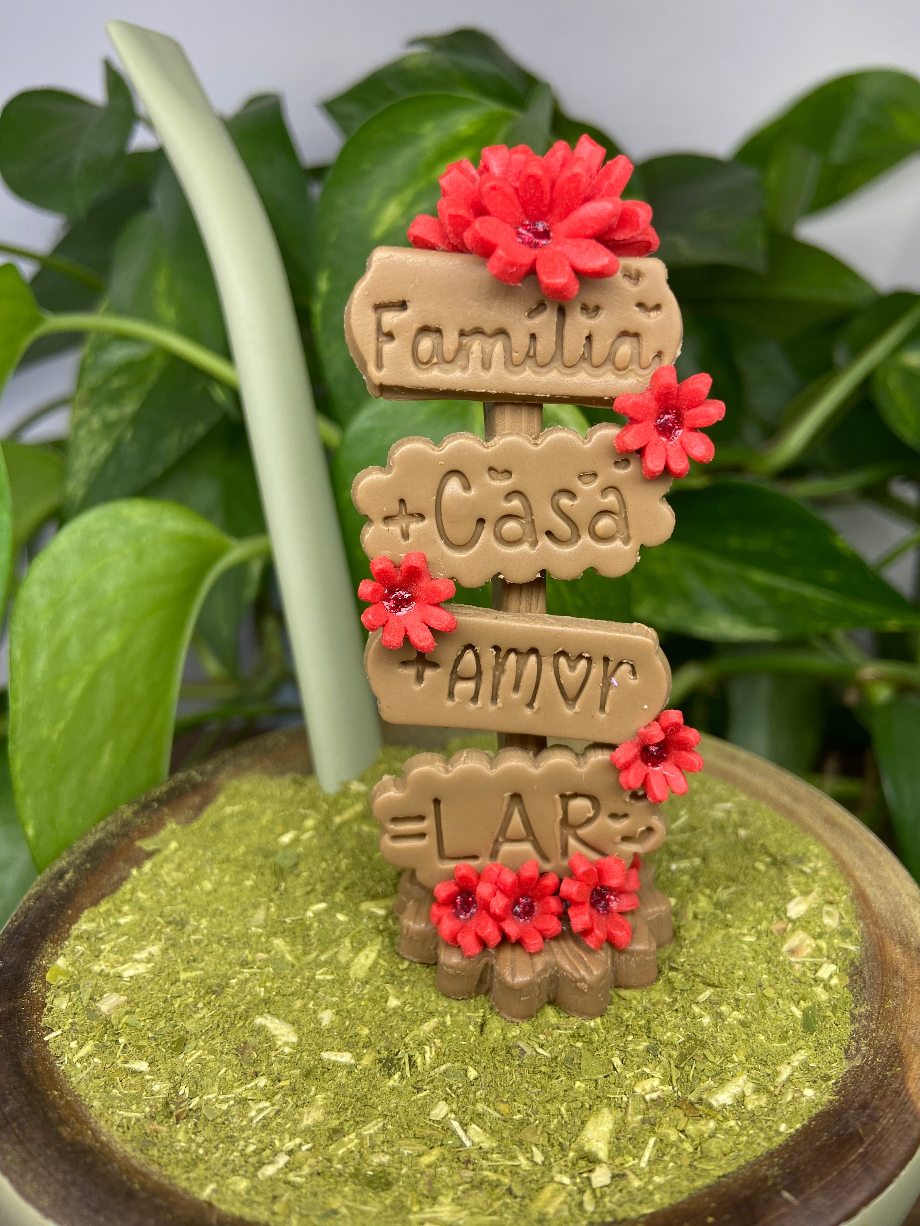 Plaquinha Familia + casa| enfeite de chimarrão