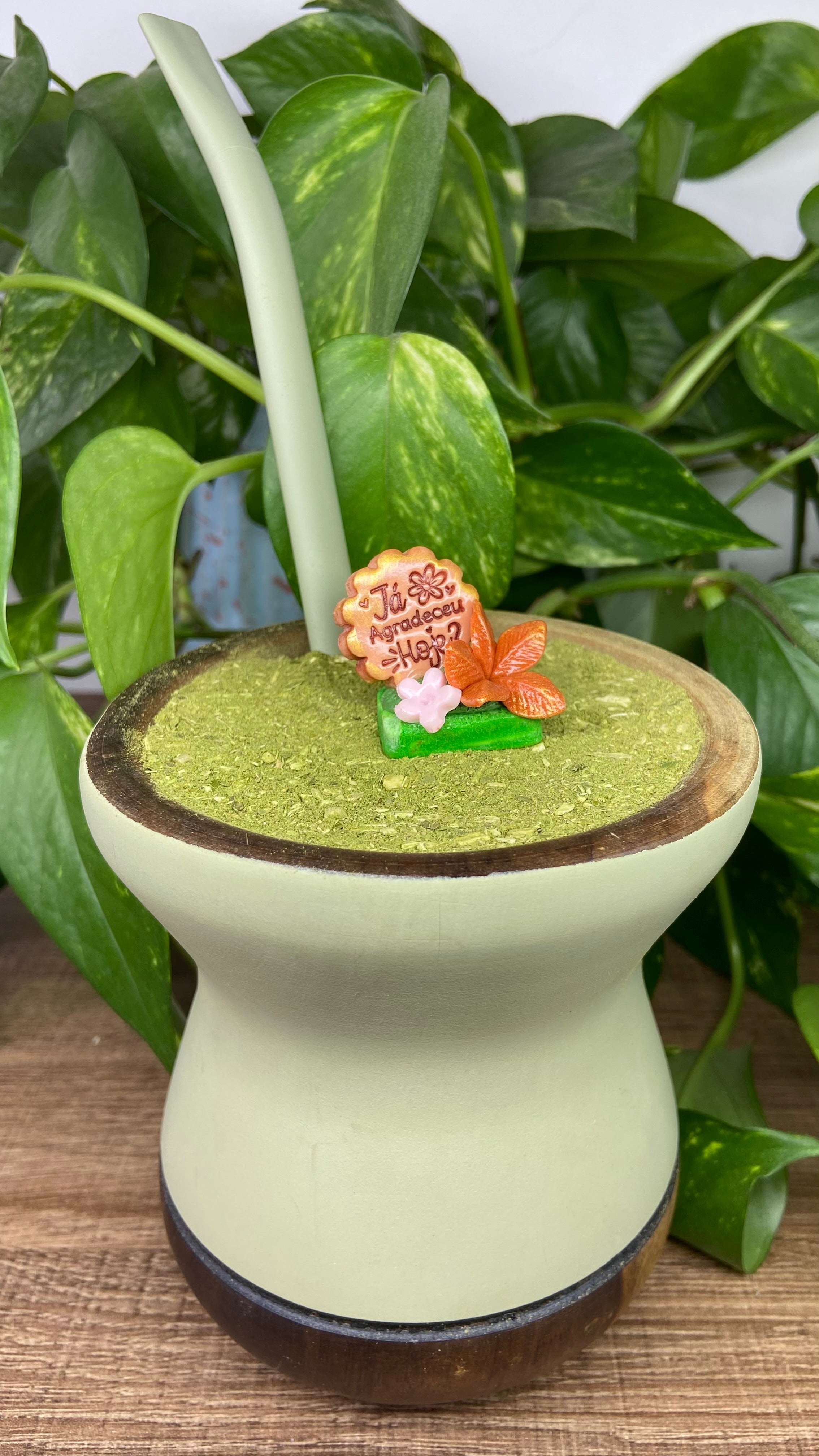 Já agradeceu hoje? Pequeno| enfeite de chimarrão