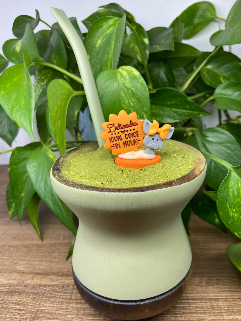 Delicada igual coice de mula| enfeite de chimarrão