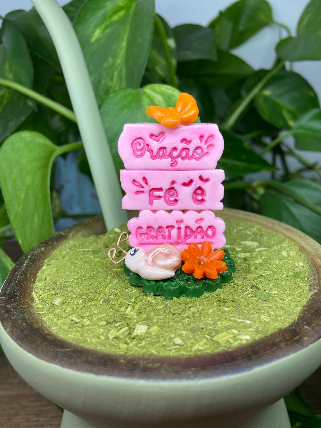 Oração fé e gratidão | enfeite de chimarrão