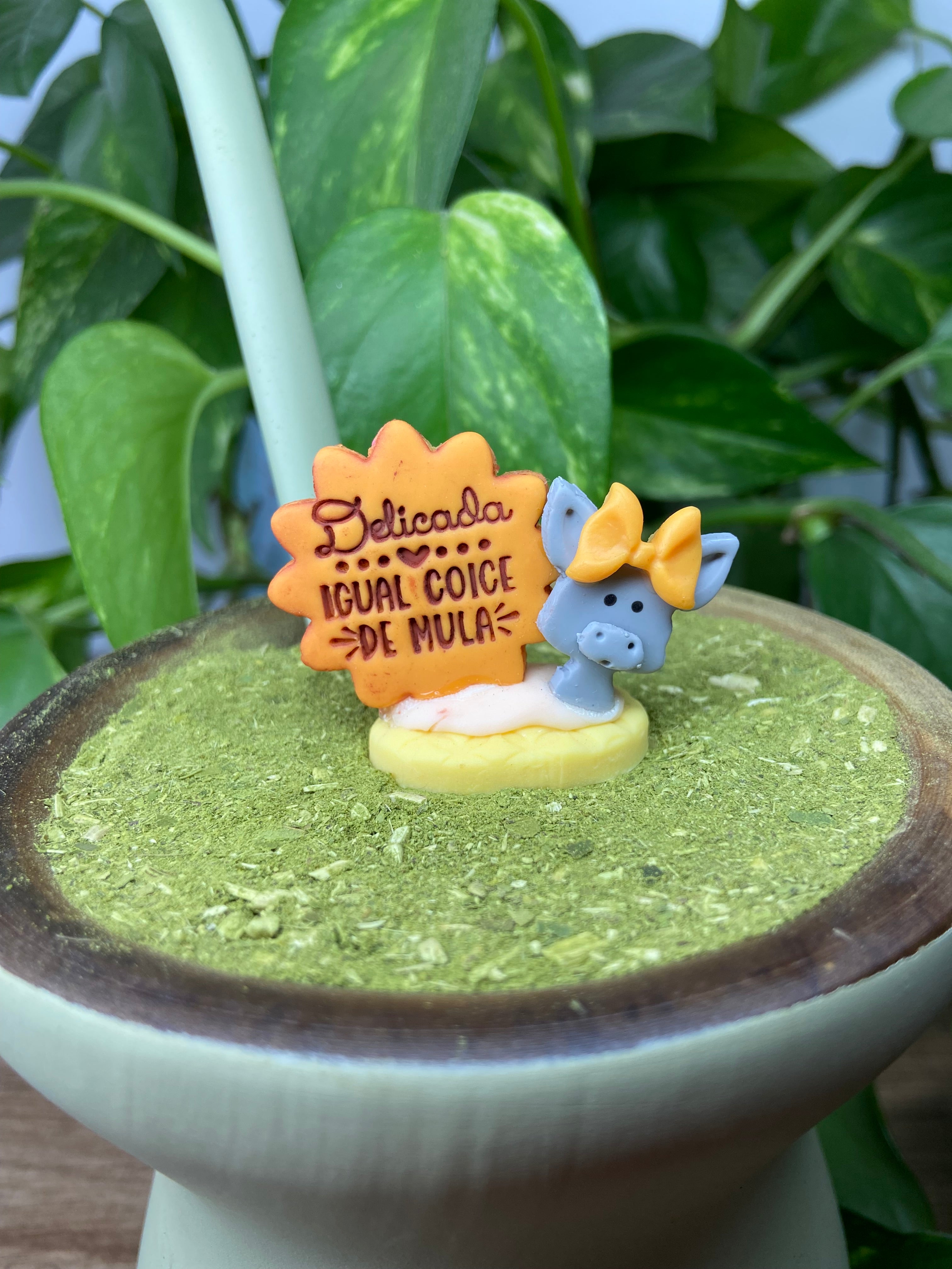 Delicada igual coice de mula| enfeite de chimarrão