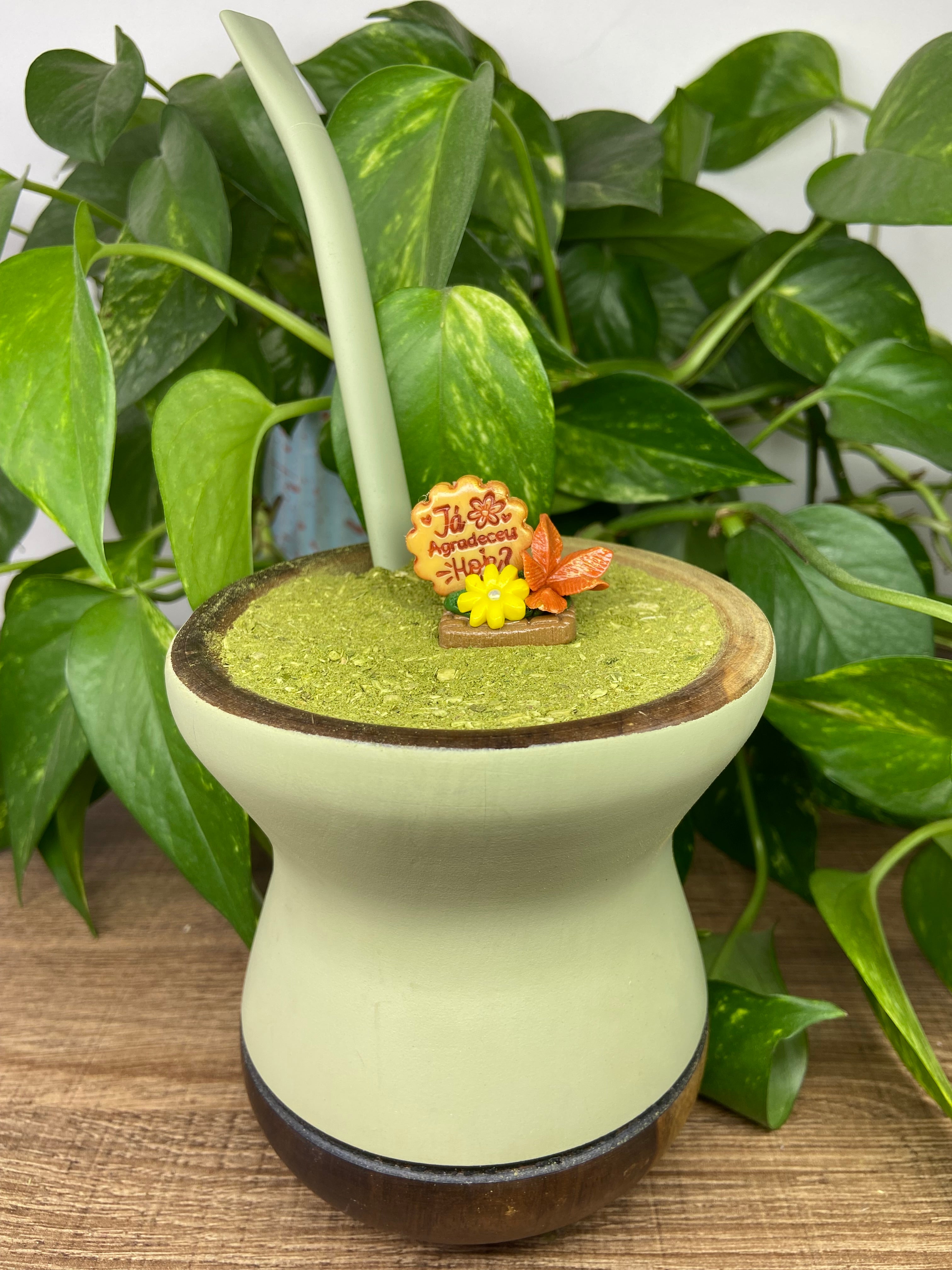 Já agradeceu hoje? Pequeno| enfeite de chimarrão