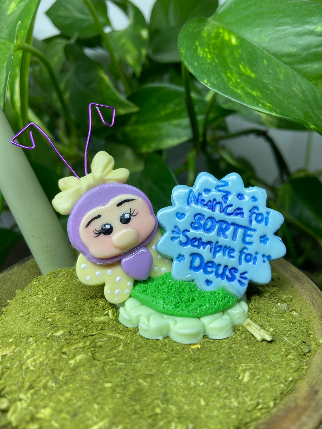 Nunca foi sorte sempre foi Deus Borboleta grande | enfeite de chimarrão