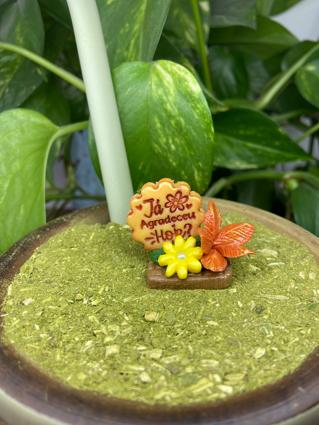 Já agradeceu hoje? Pequeno| enfeite de chimarrão