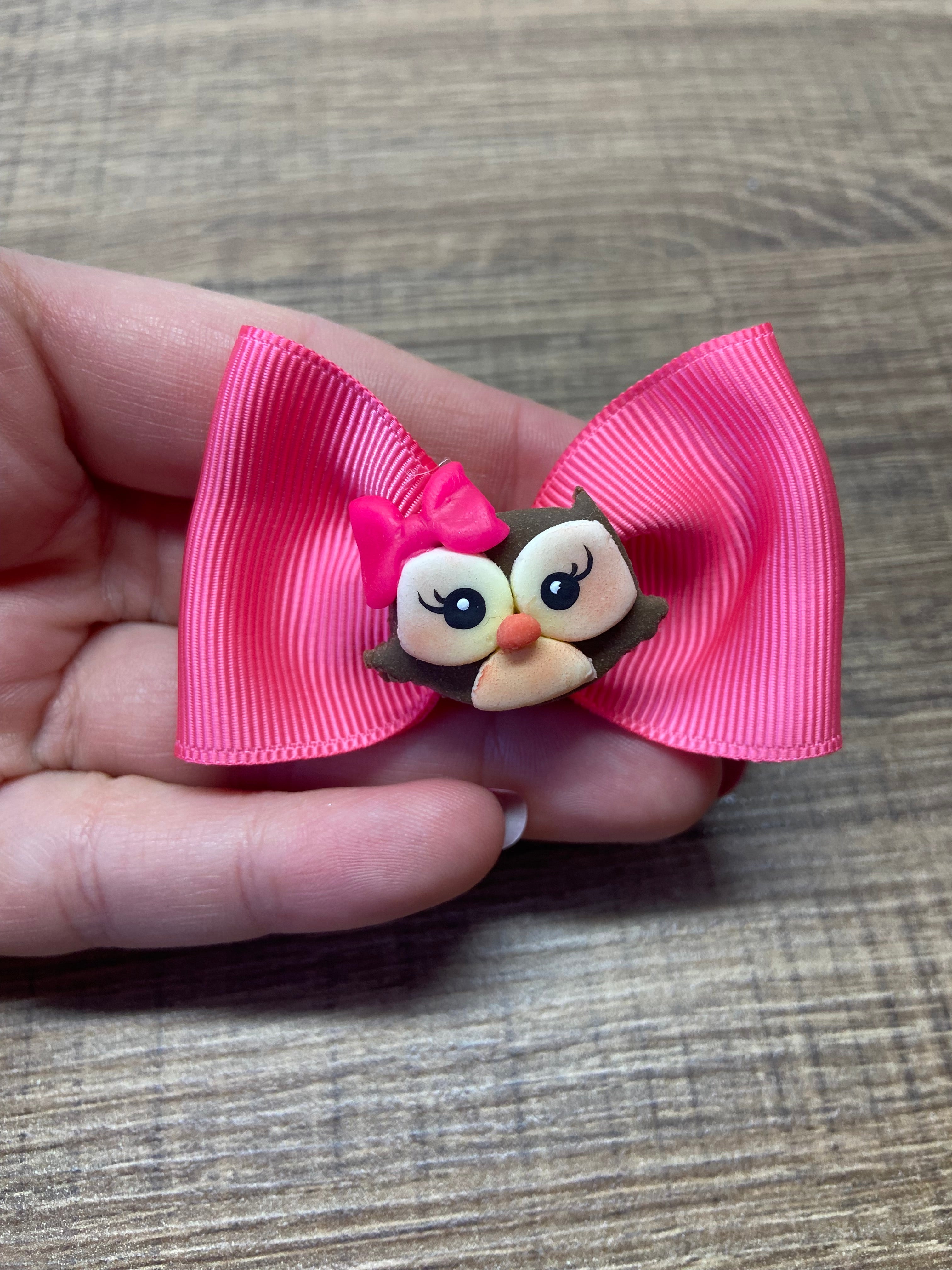 Laços de cabelo pequeno Coruja