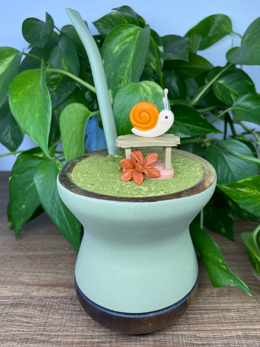 Caracol no banco | enfeite de chimarrão