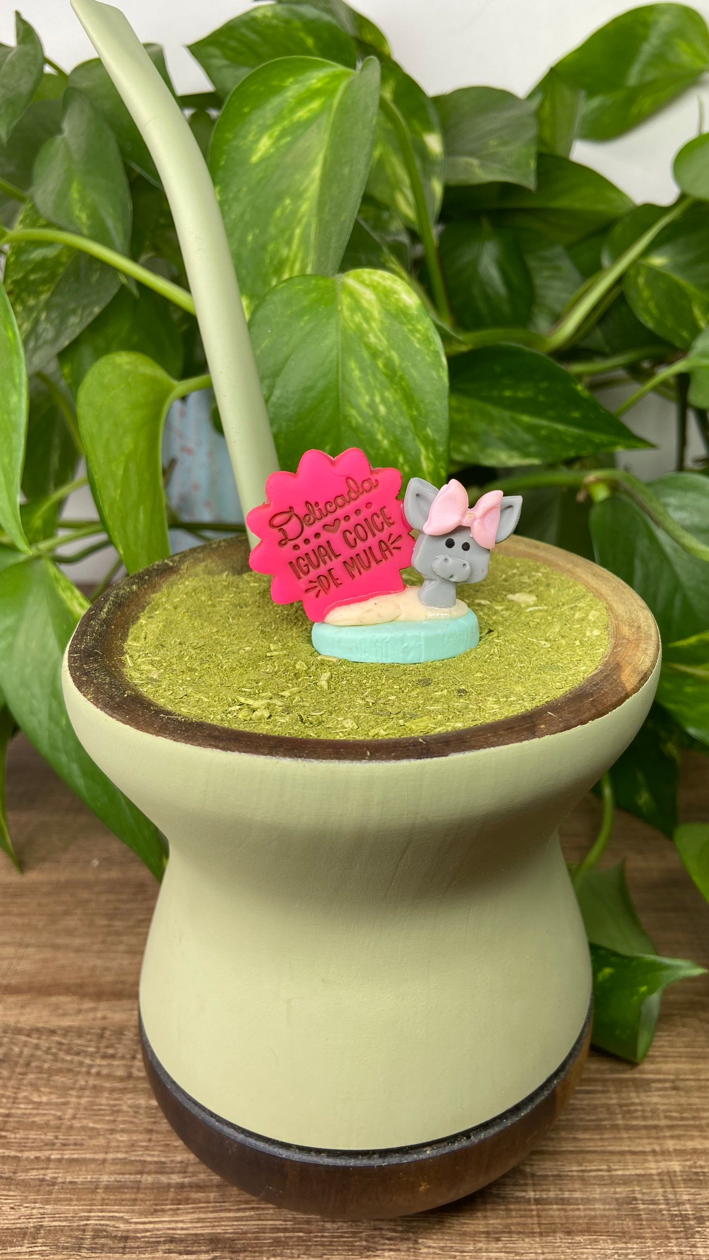 Delicada igual coice de mula| enfeite de chimarrão