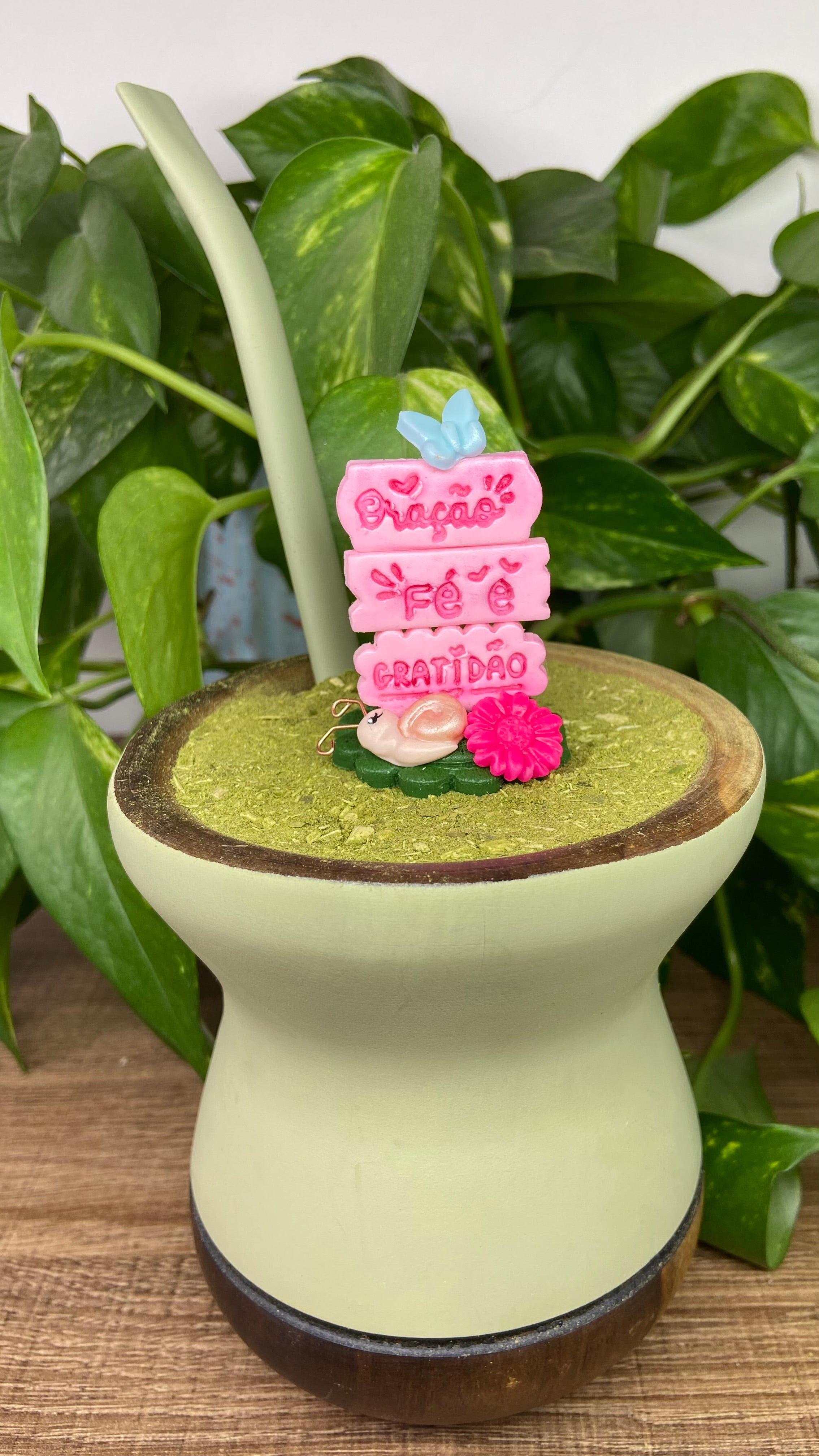 Oração fé e gratidão | enfeite de chimarrão
