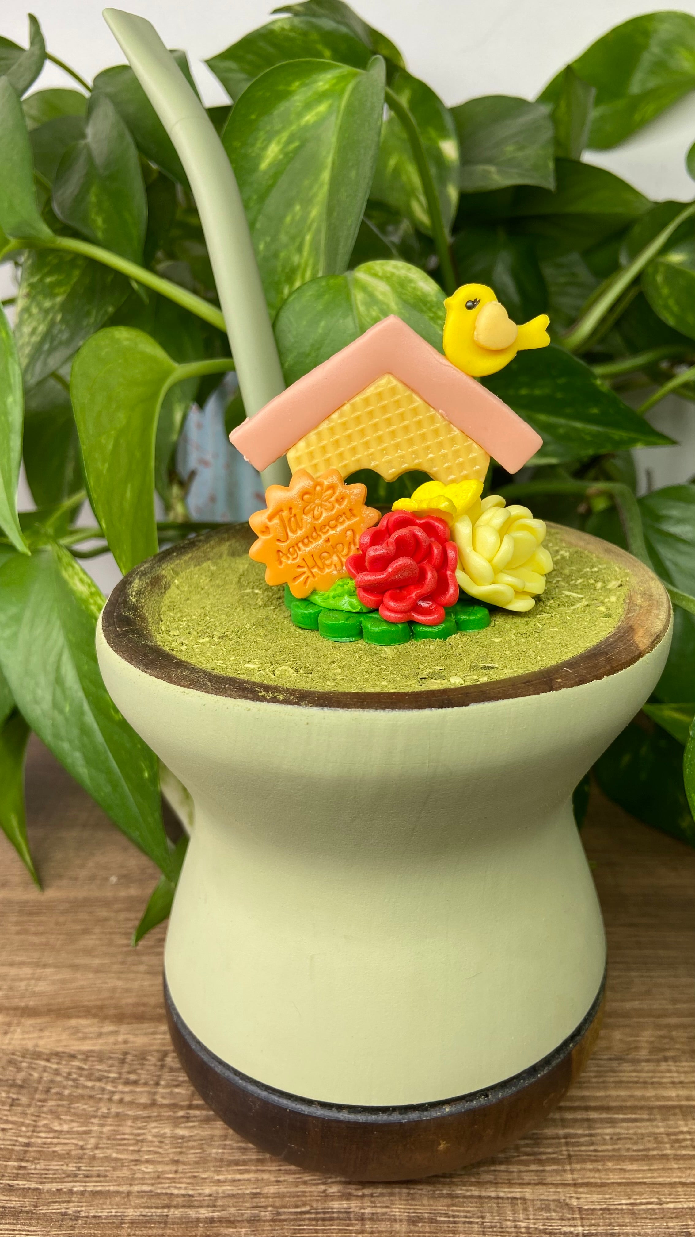 Já agradeceu  hoje? Casinha| enfeite de chimarrão