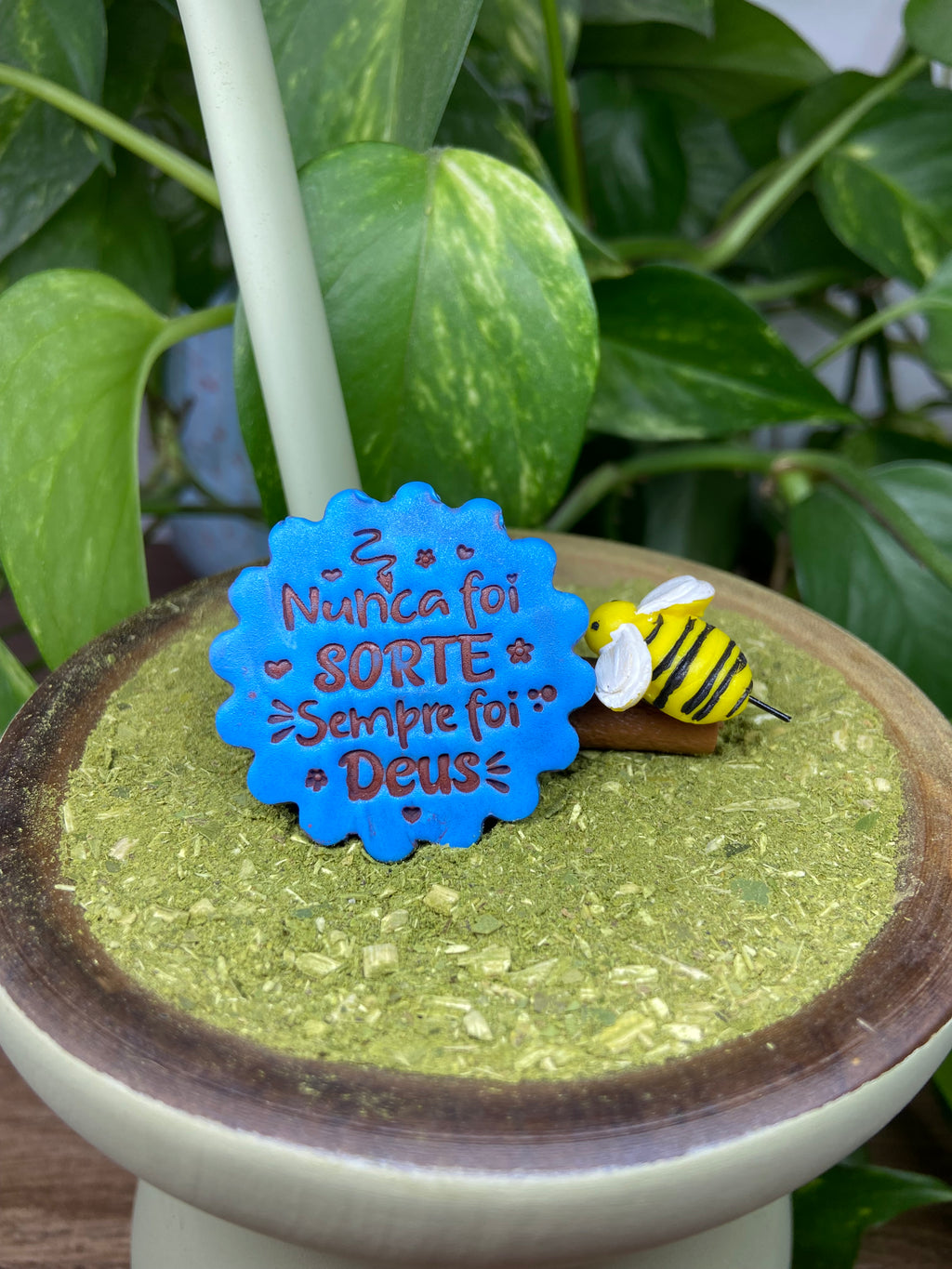 Nunca foi sorte sempre foi Deus| enfeite de chimarrão