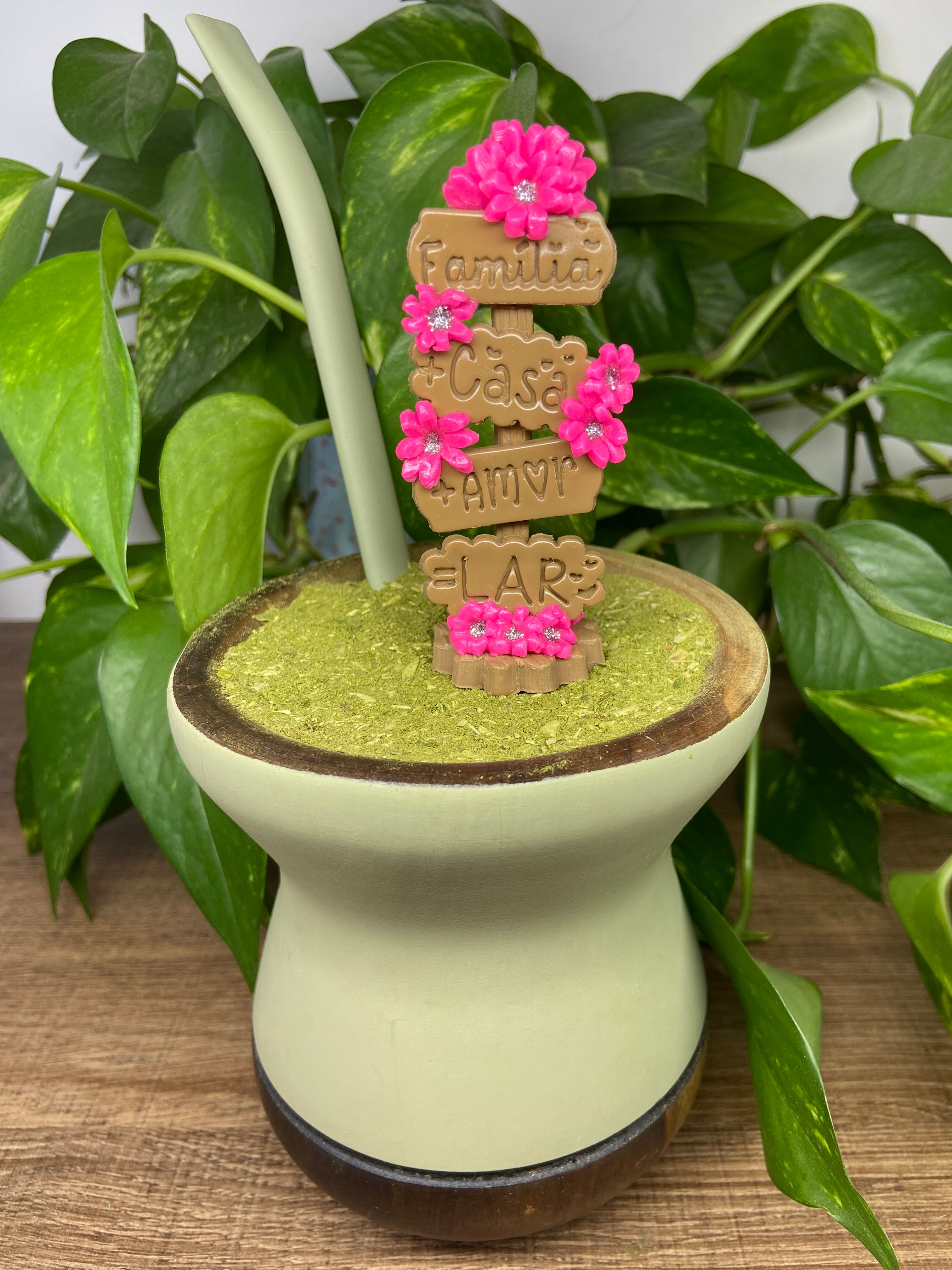 Plaquinha Familia + casa| enfeite de chimarrão