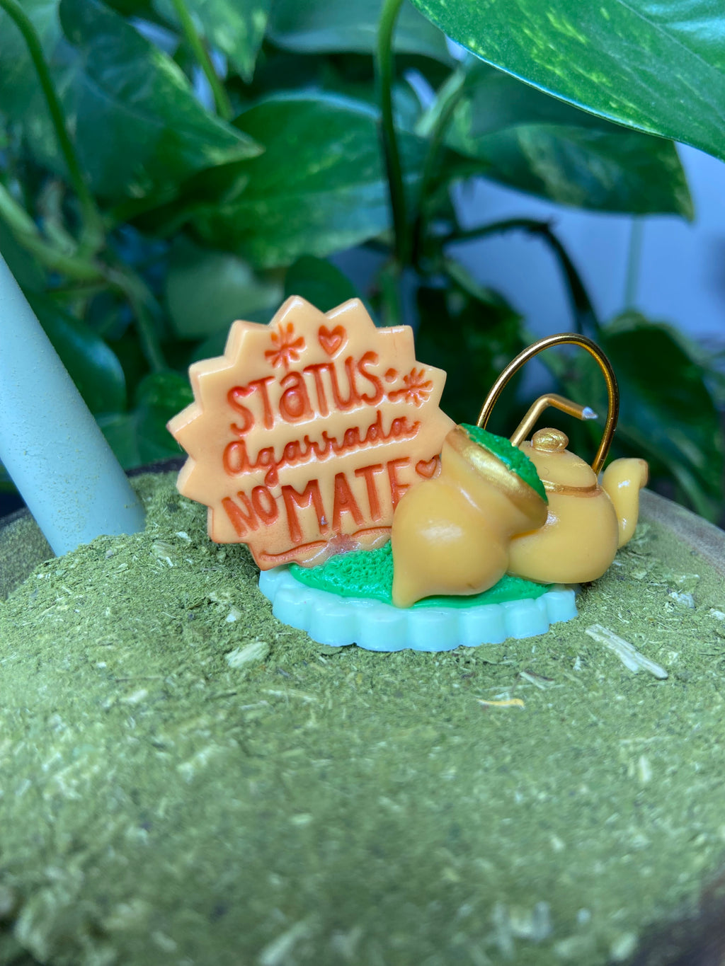 Status agarrada no Mate | enfeite de chimarrão