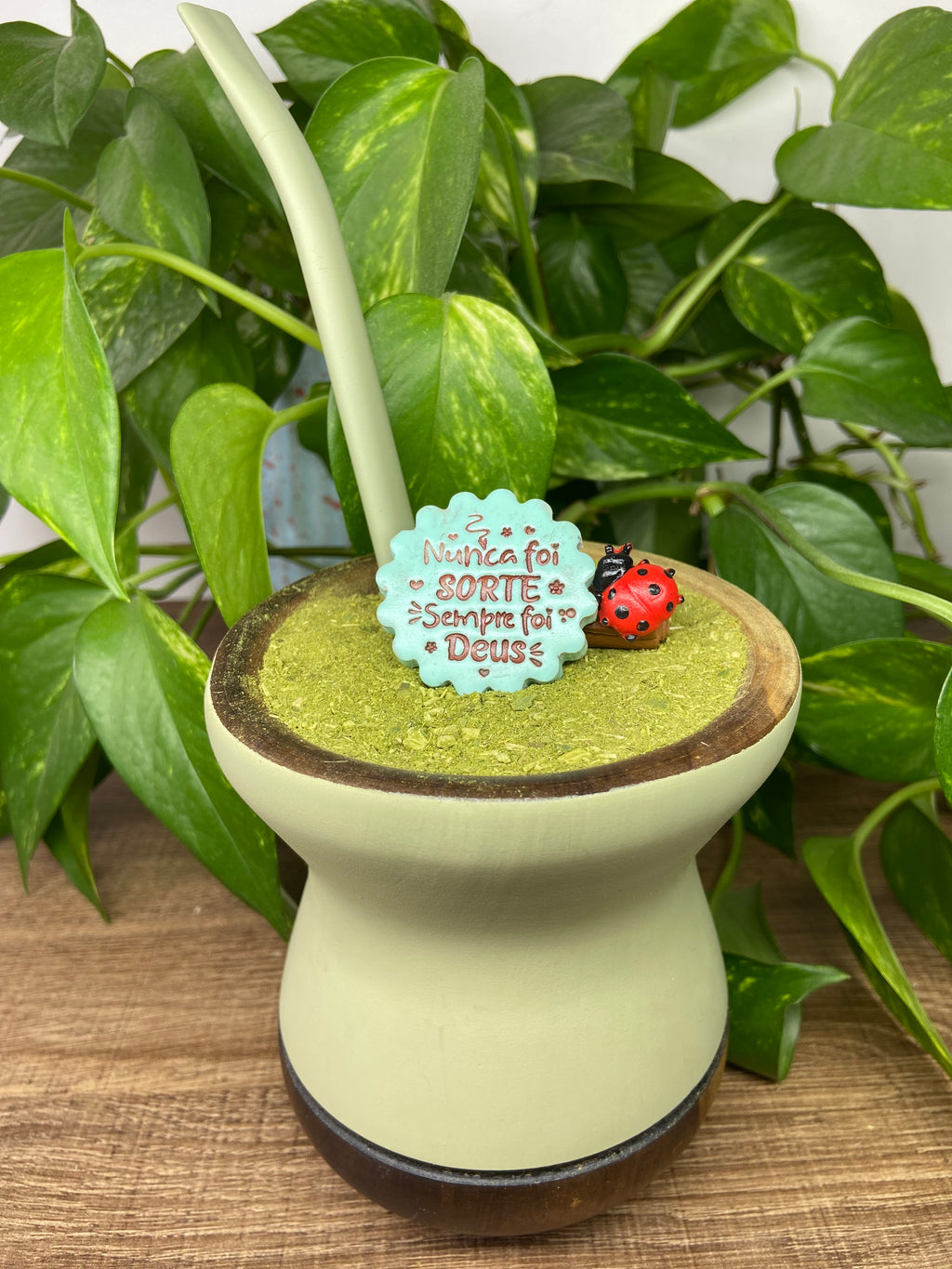 Nunca foi sorte sempre foi Deus| enfeite de chimarrão