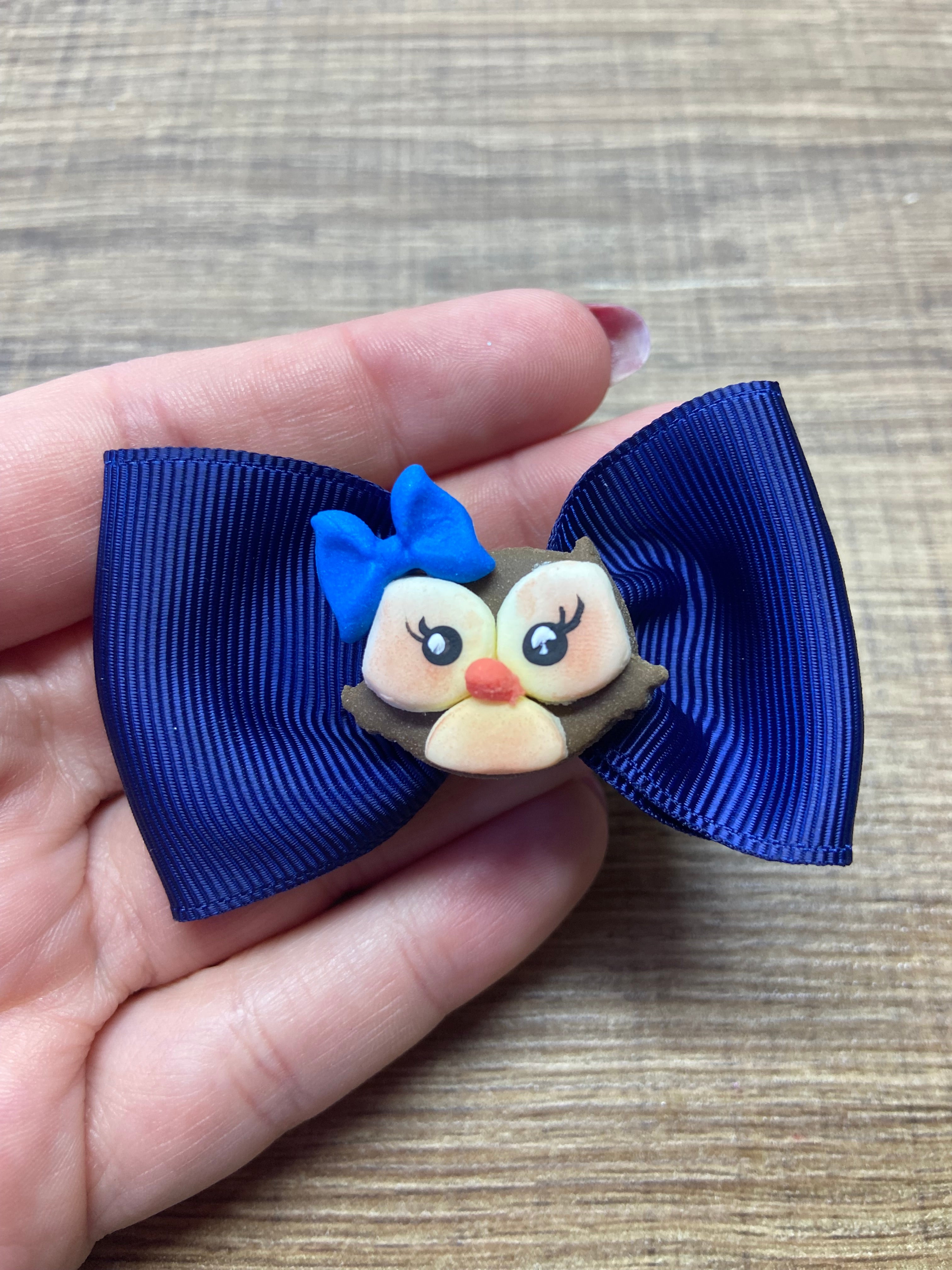 Laços de cabelo pequeno Coruja