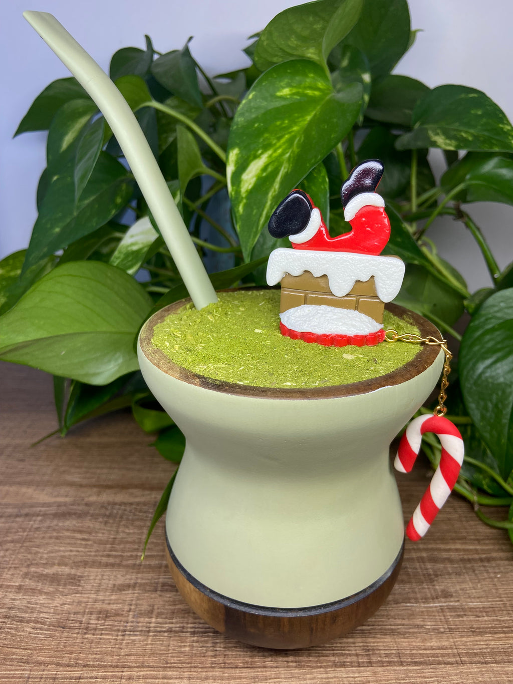 Papai Noel no Chaminé | enfeite de chimarrão