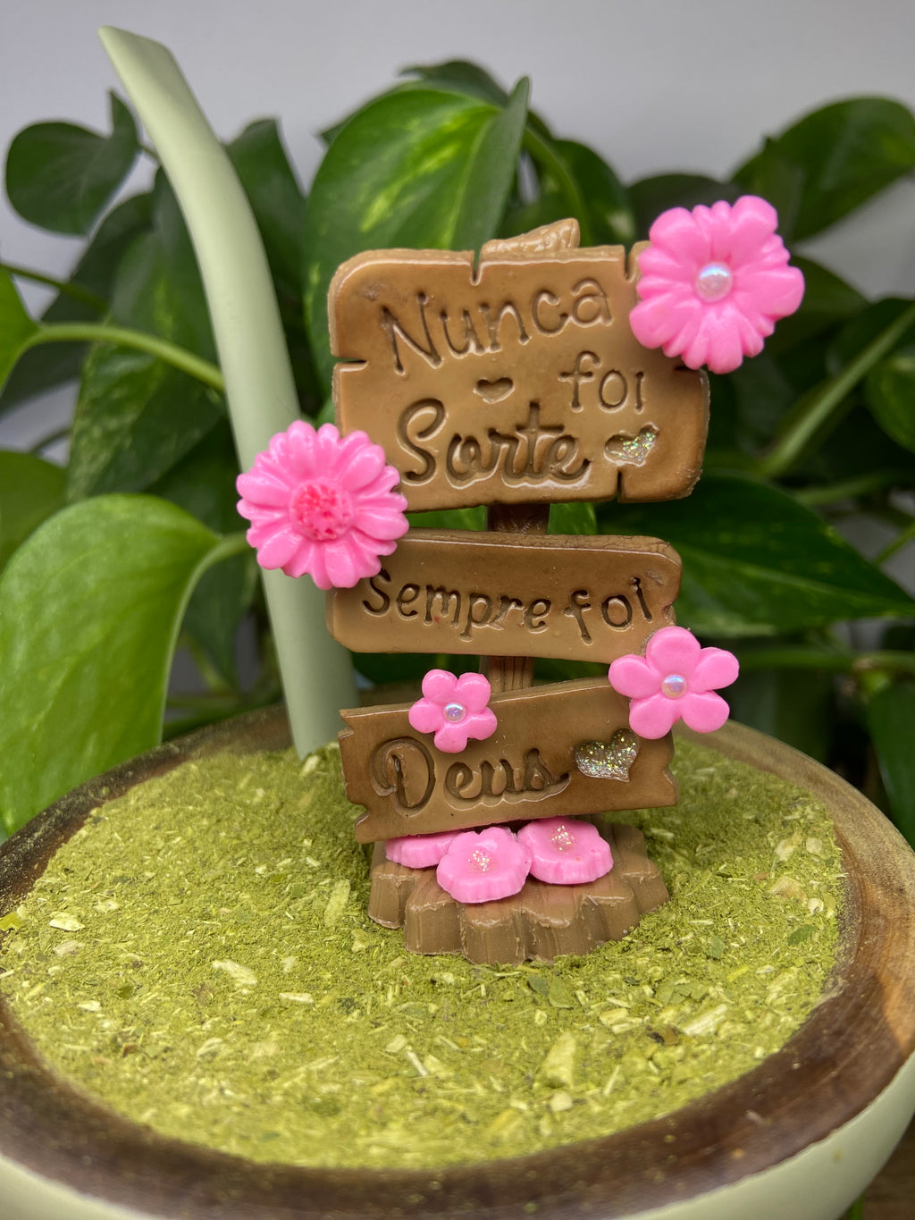 Plaquinha Nunca foi sorte sempre foi Deus| enfeite de chimarrão