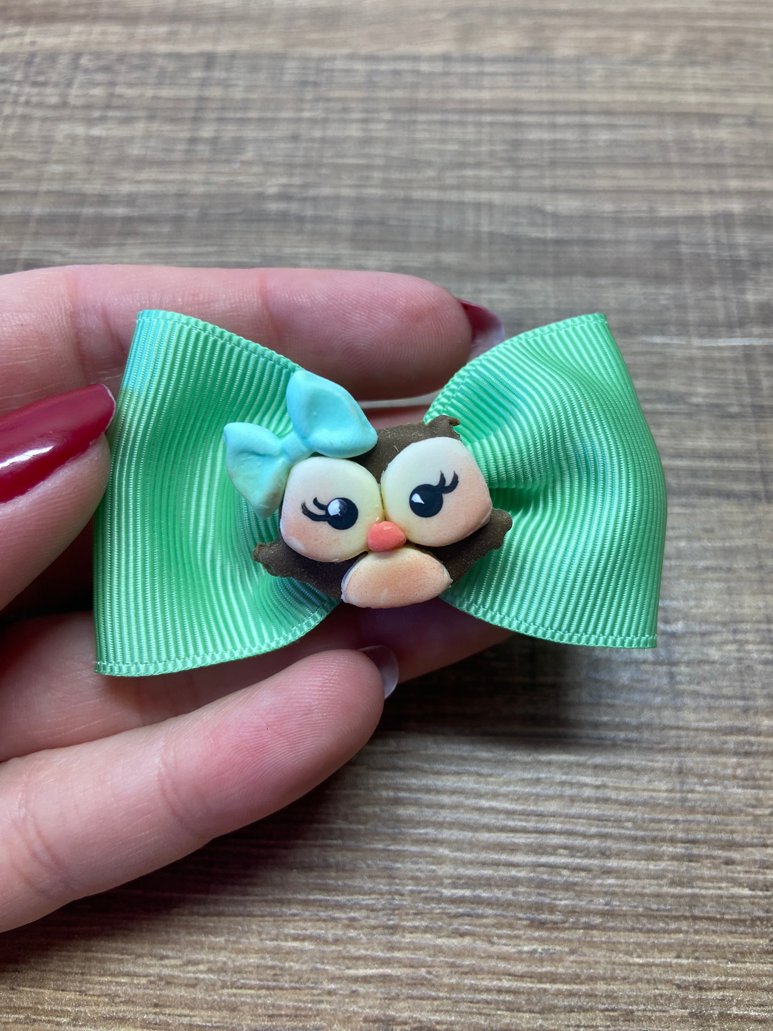 Laços de cabelo pequeno Coruja