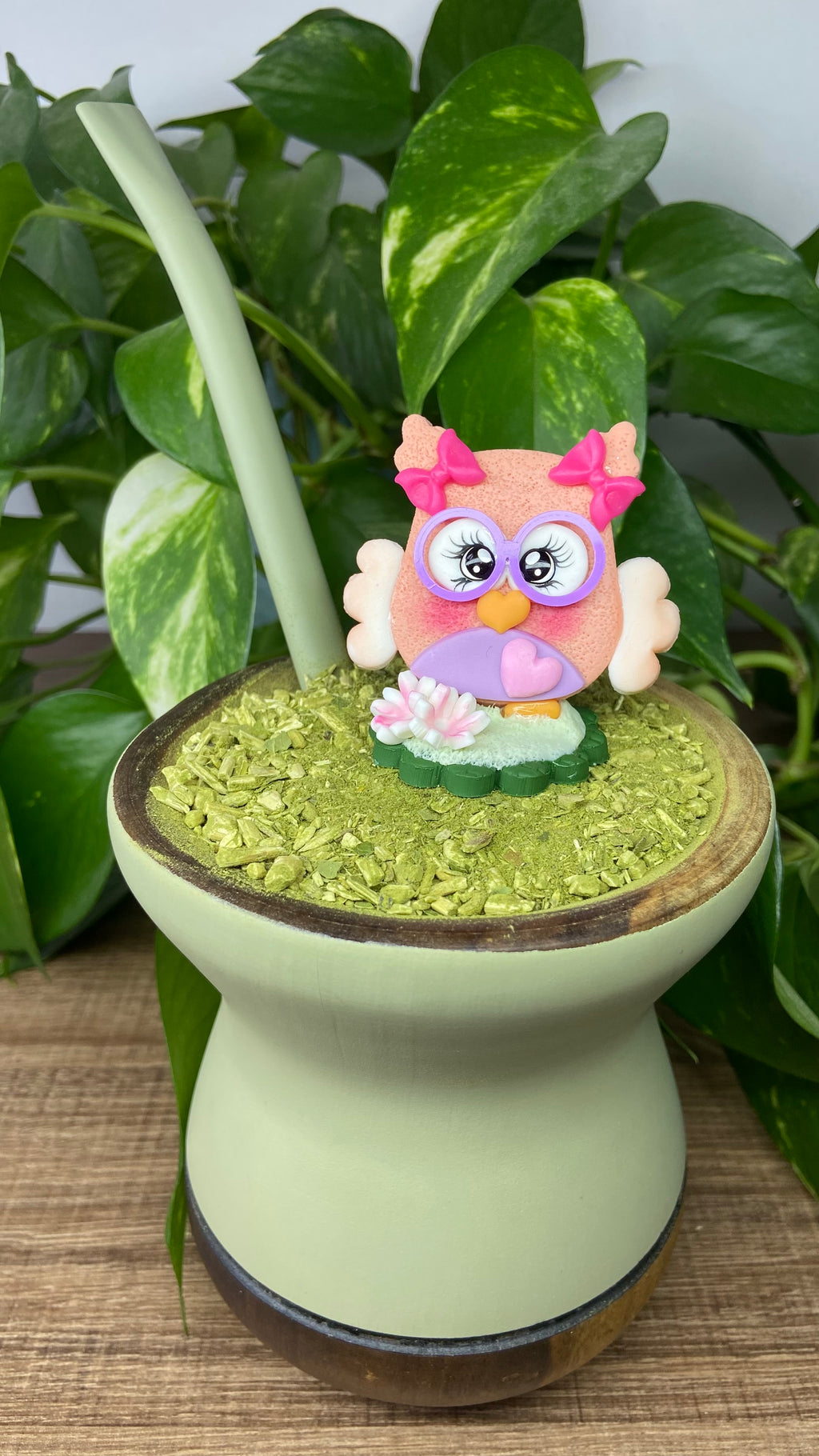 Coruja Lorena | enfeite de chimarrão