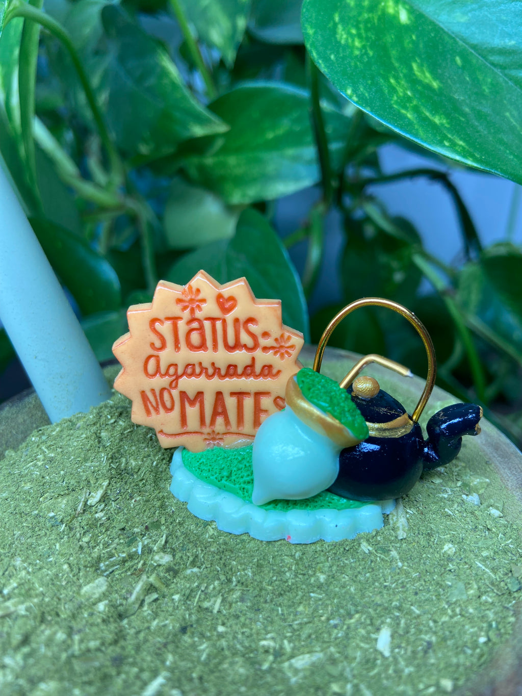 Status agarrada no Mate | enfeite de chimarrão