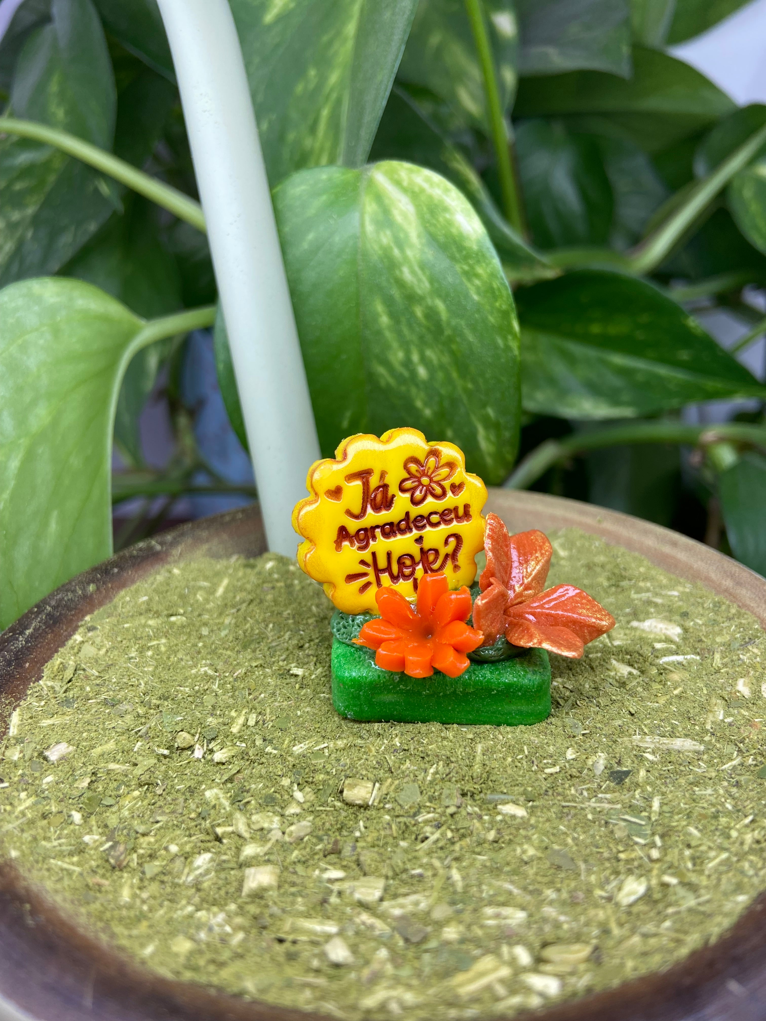 Já agradeceu hoje? Pequeno| enfeite de chimarrão