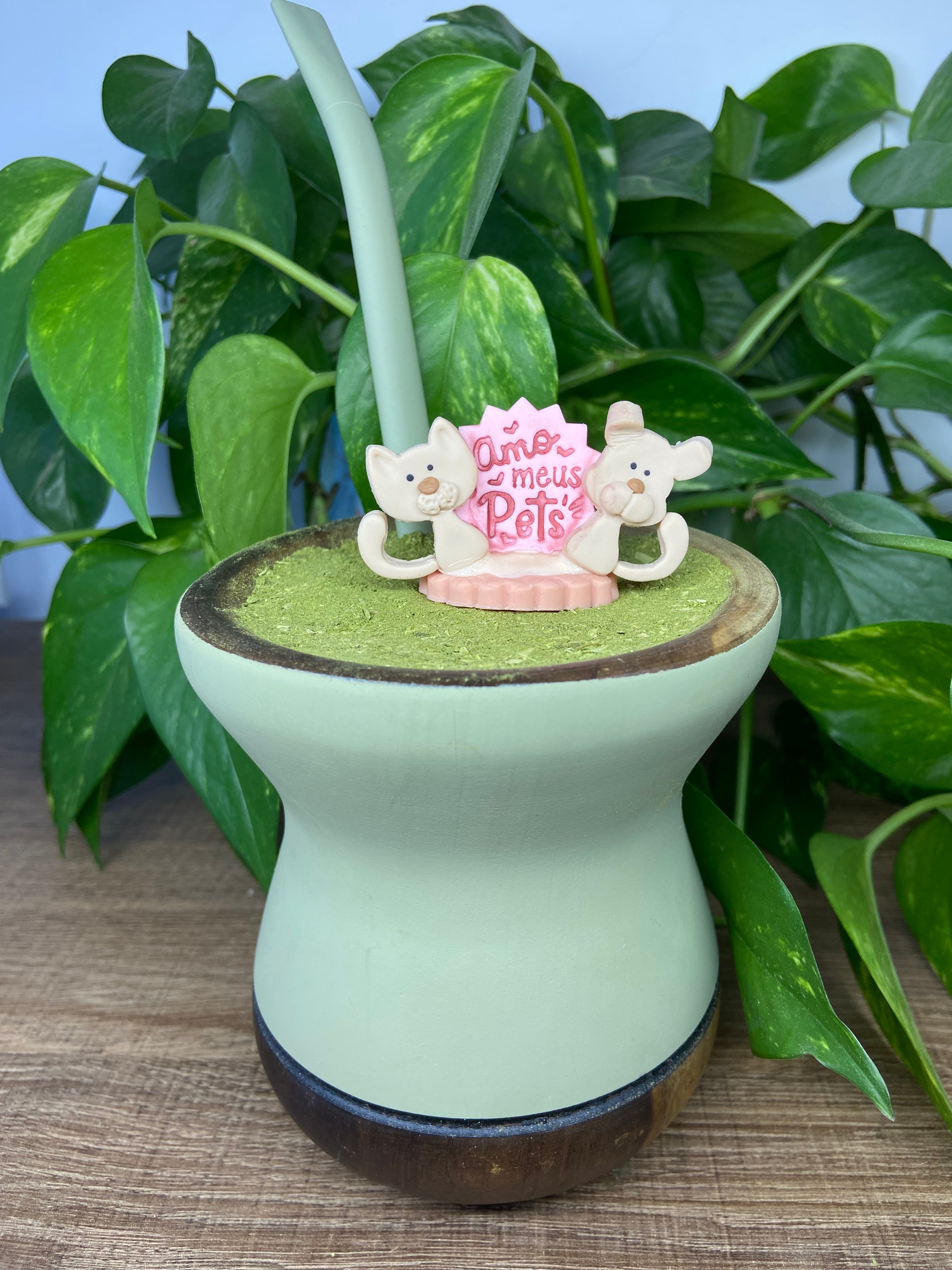 Amo meus pets | enfeite de chimarrão