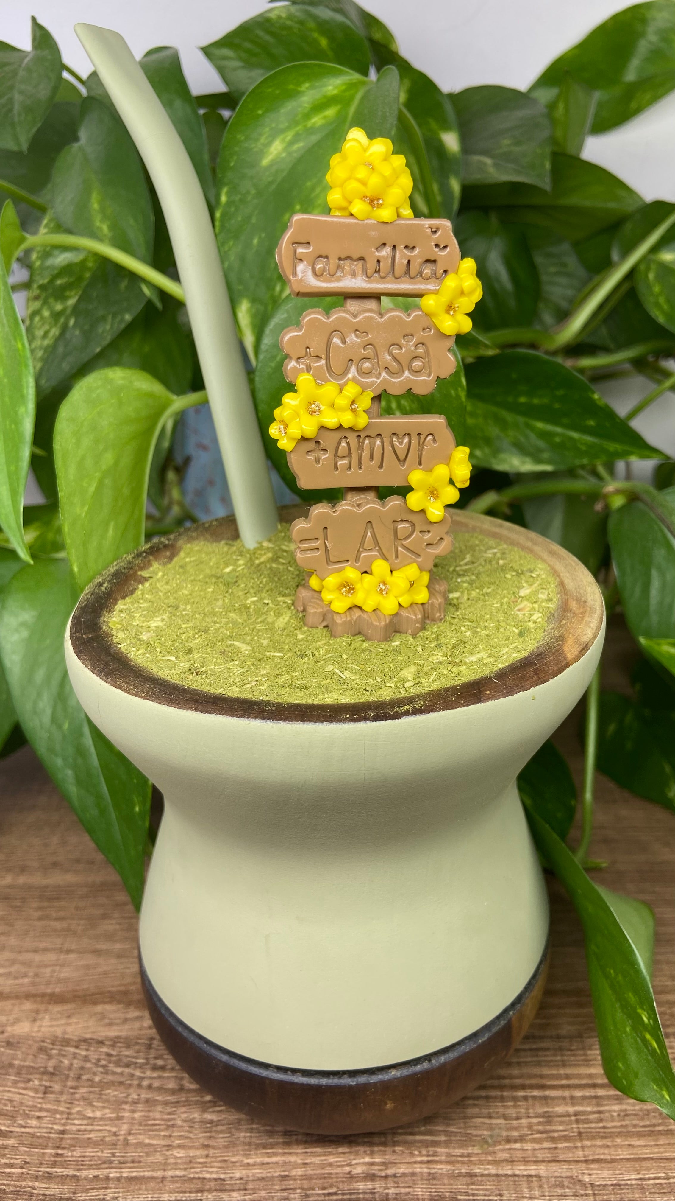 Plaquinha Familia + casa| enfeite de chimarrão