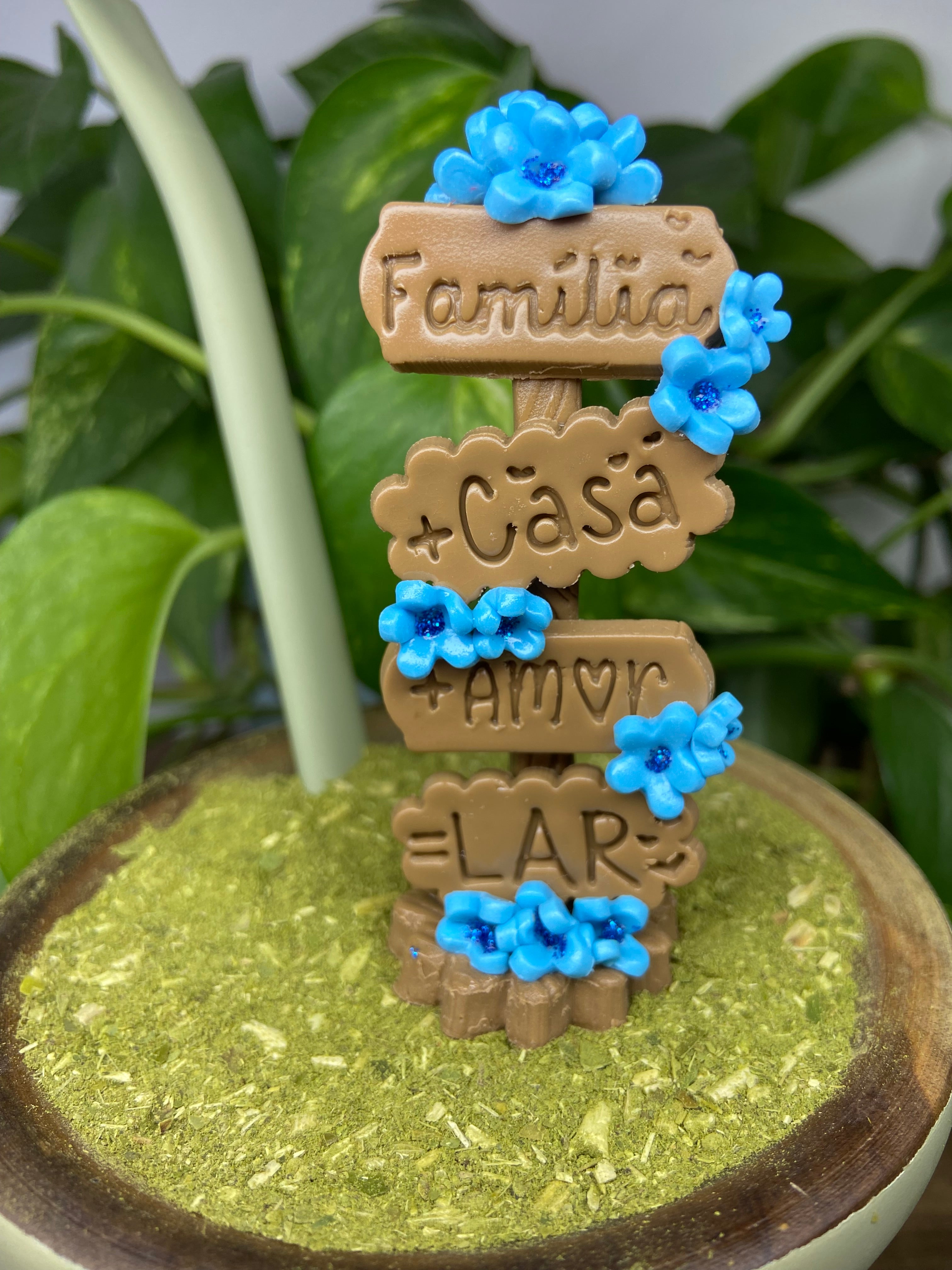 Plaquinha Familia + casa| enfeite de chimarrão