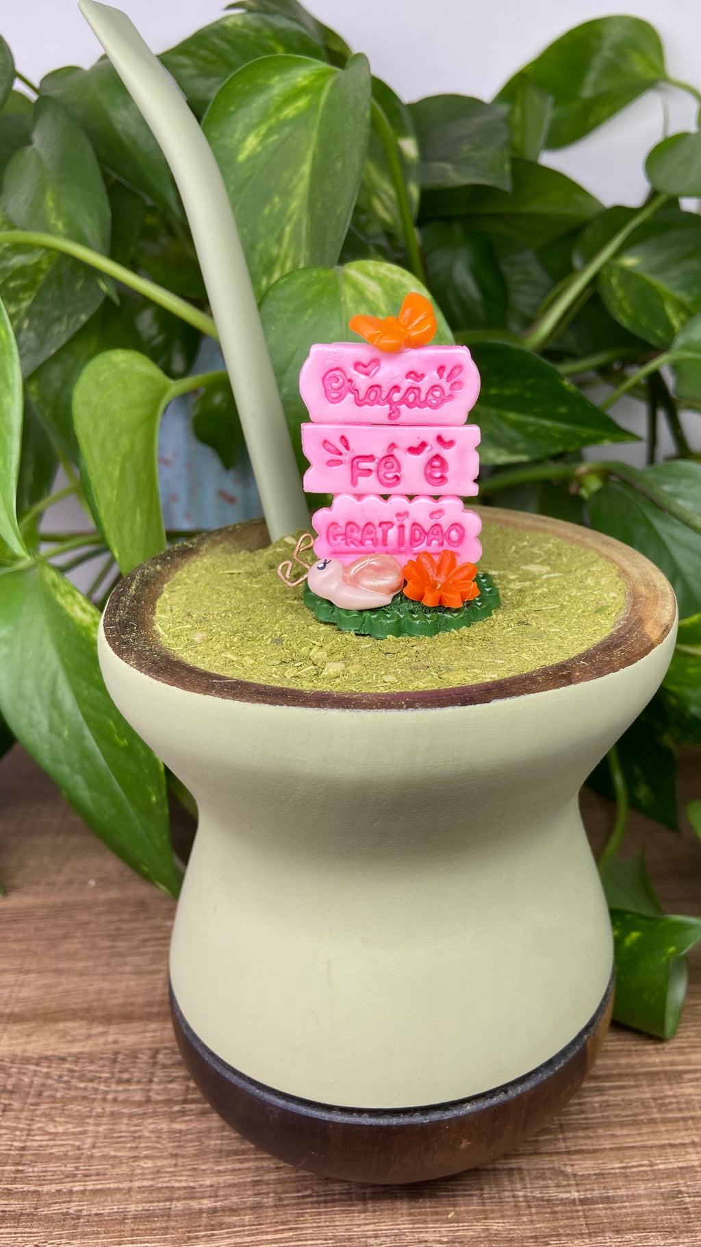 Oração fé e gratidão | enfeite de chimarrão