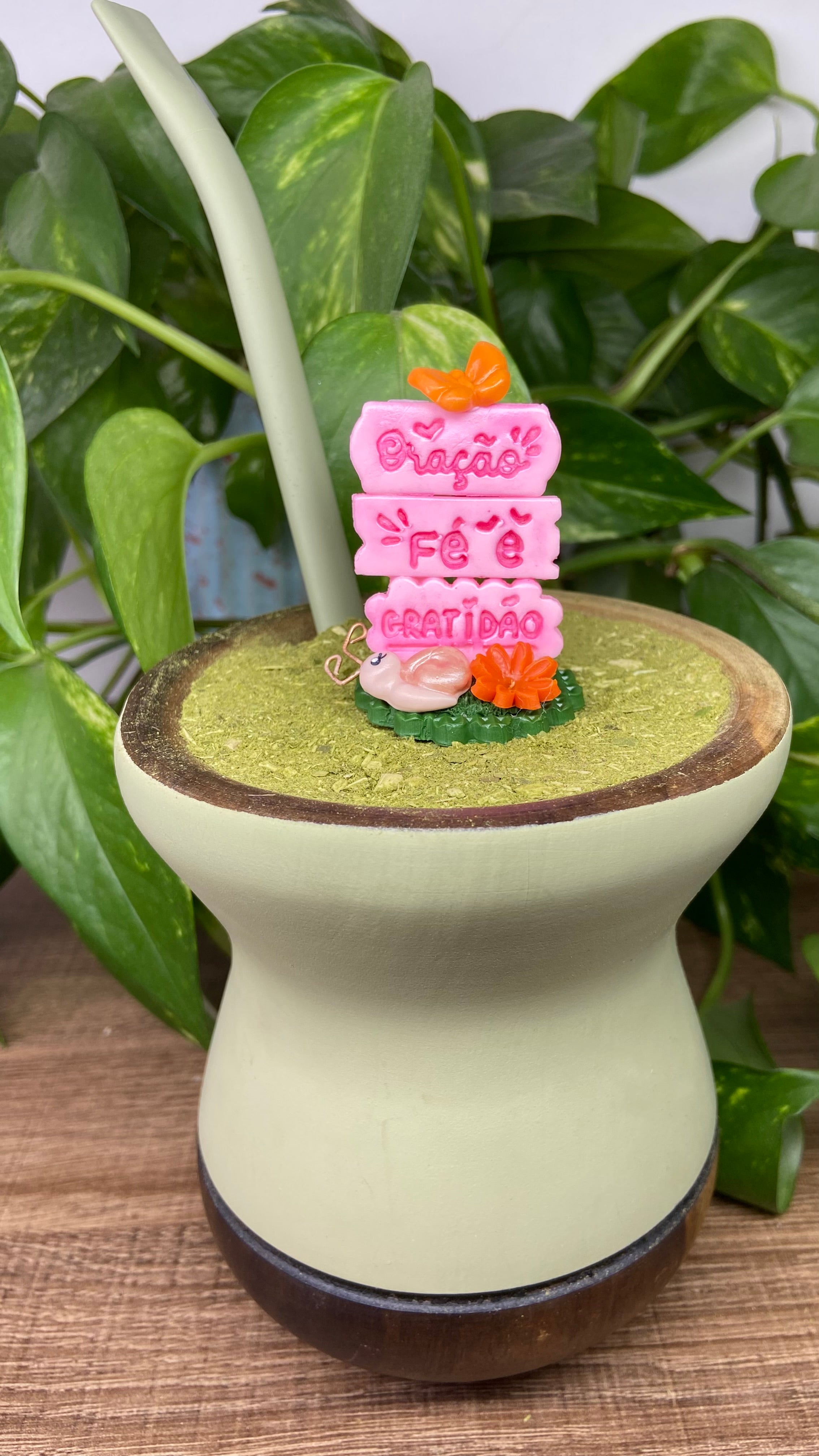 Oração fé e gratidão | enfeite de chimarrão