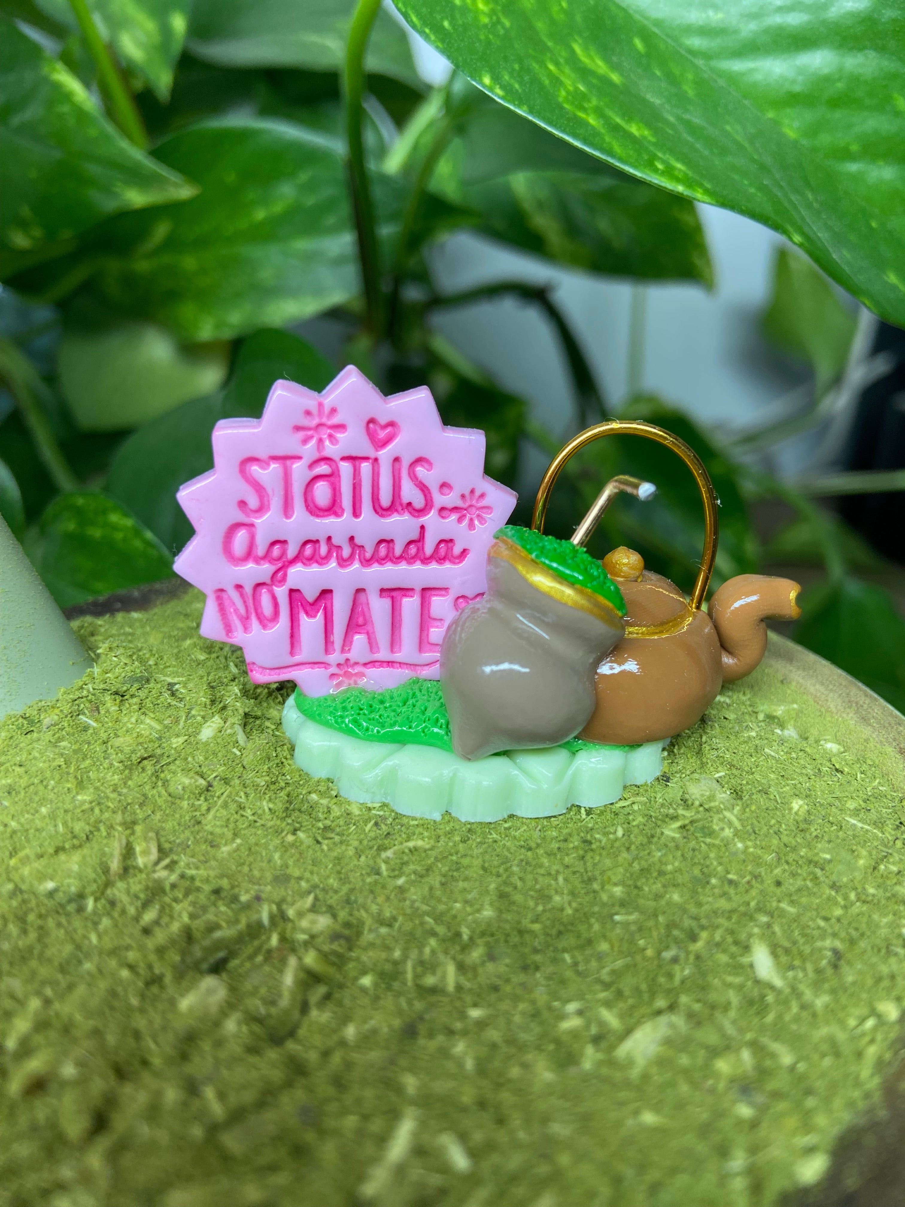 Status agarrada no Mate | enfeite de chimarrão