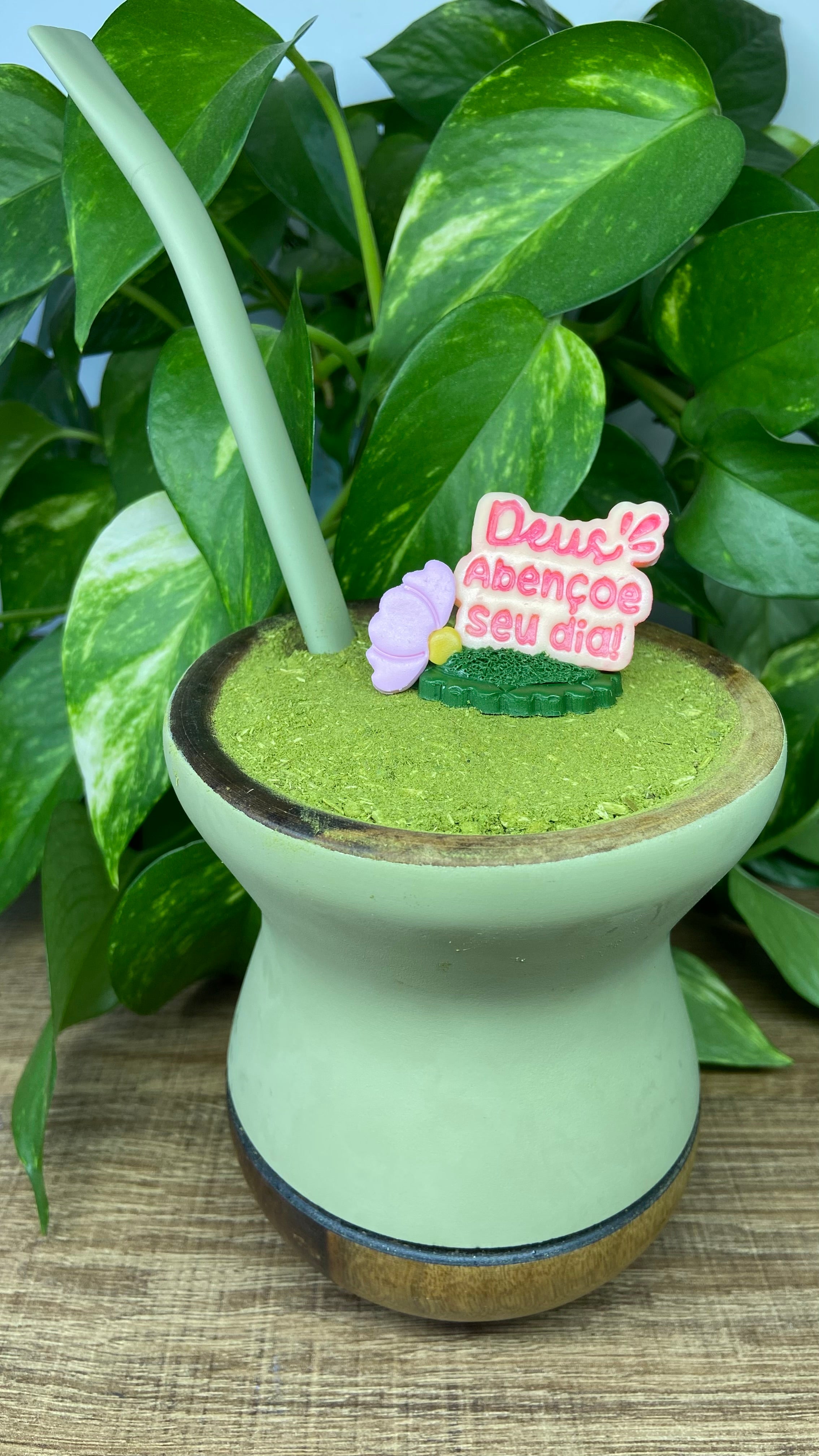 Deus abençoe seu dia| enfeite de chimarrão