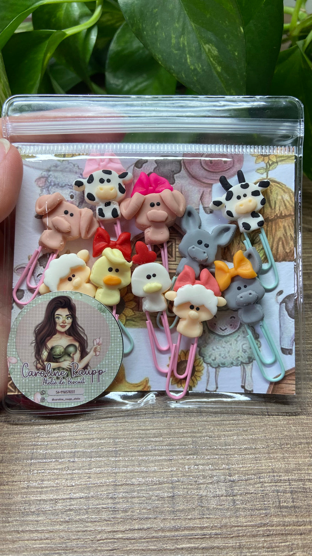 Kit com 10 Clips tema Fazendinha