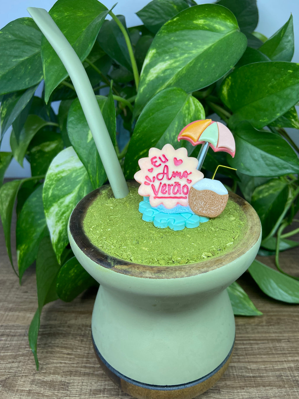 Eu Amo Verão| enfeite de chimarrão