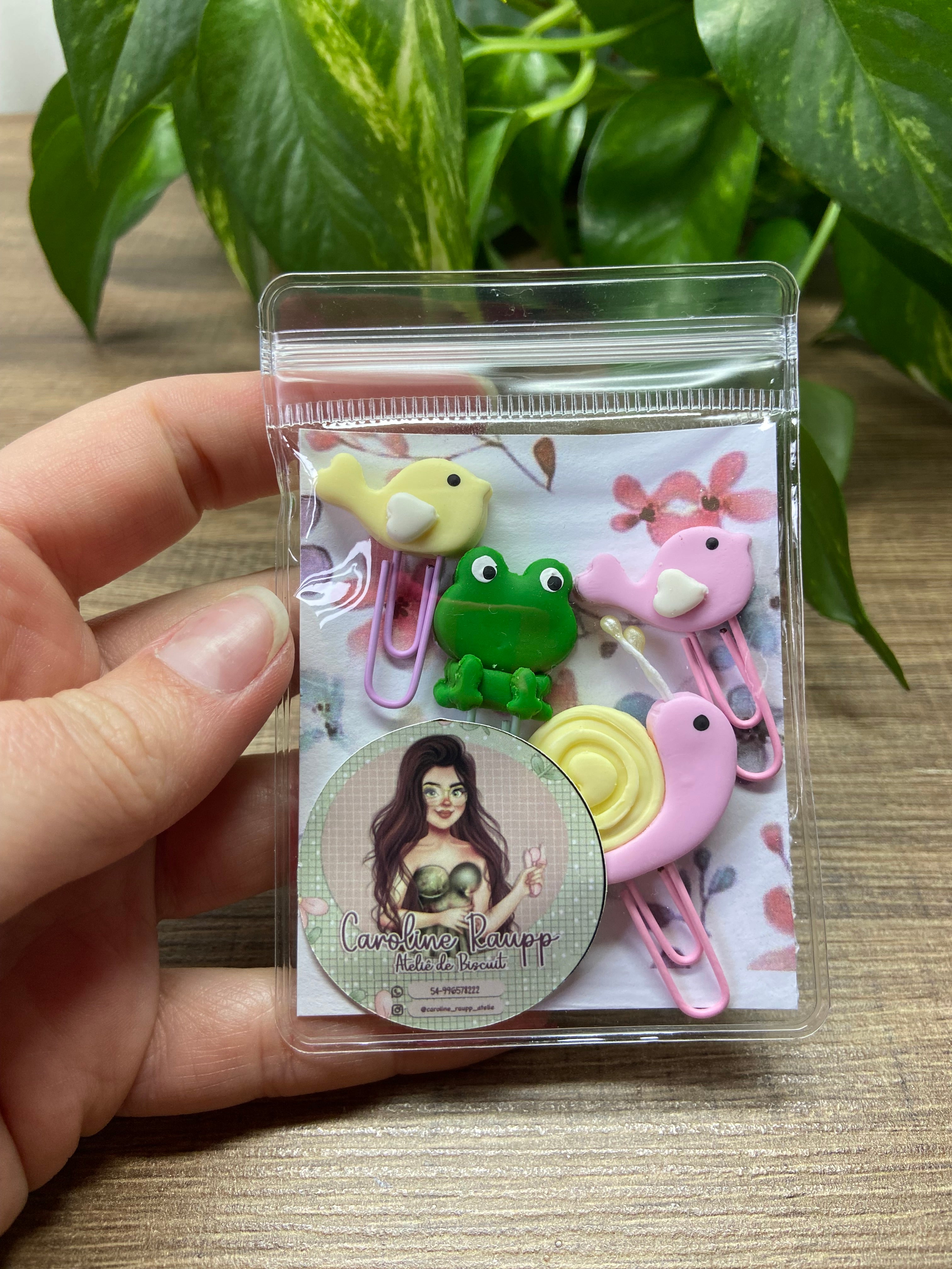 Kit com 4 clips tema Jardim