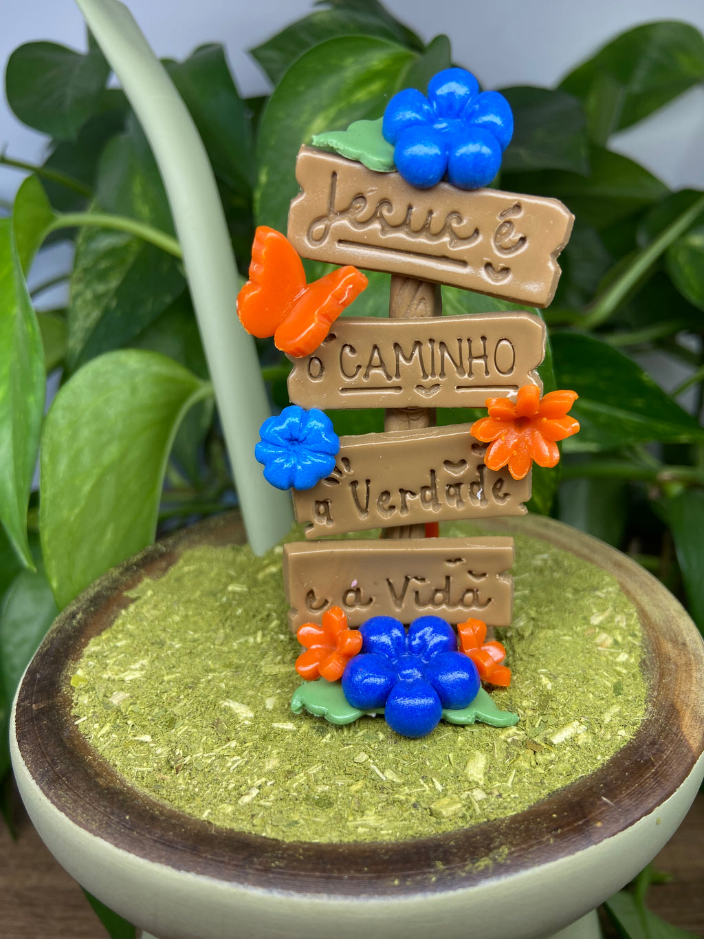 Plaquinha grande Jesus é | enfeite de chimarrão