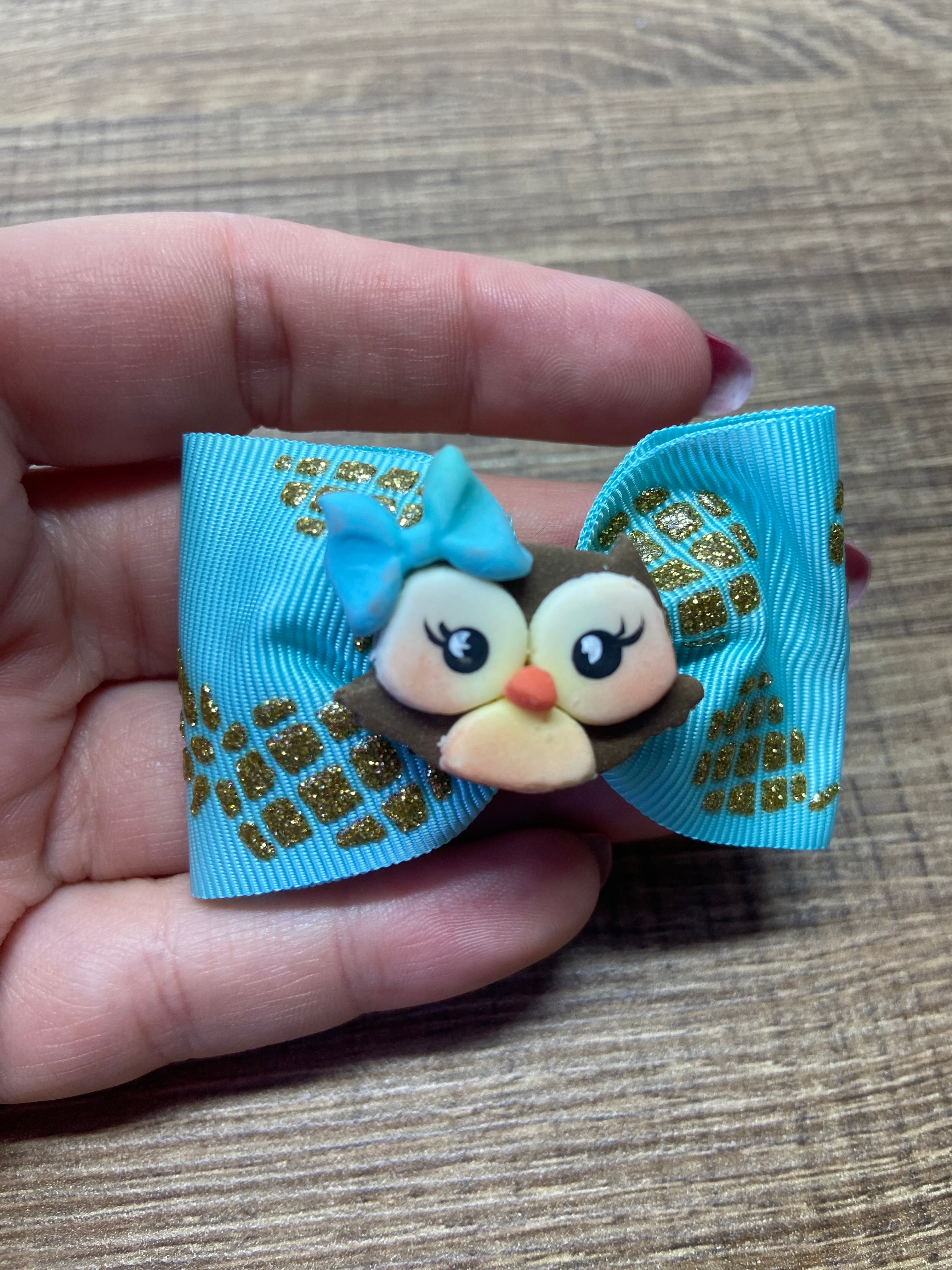 Laços de cabelo pequeno Coruja